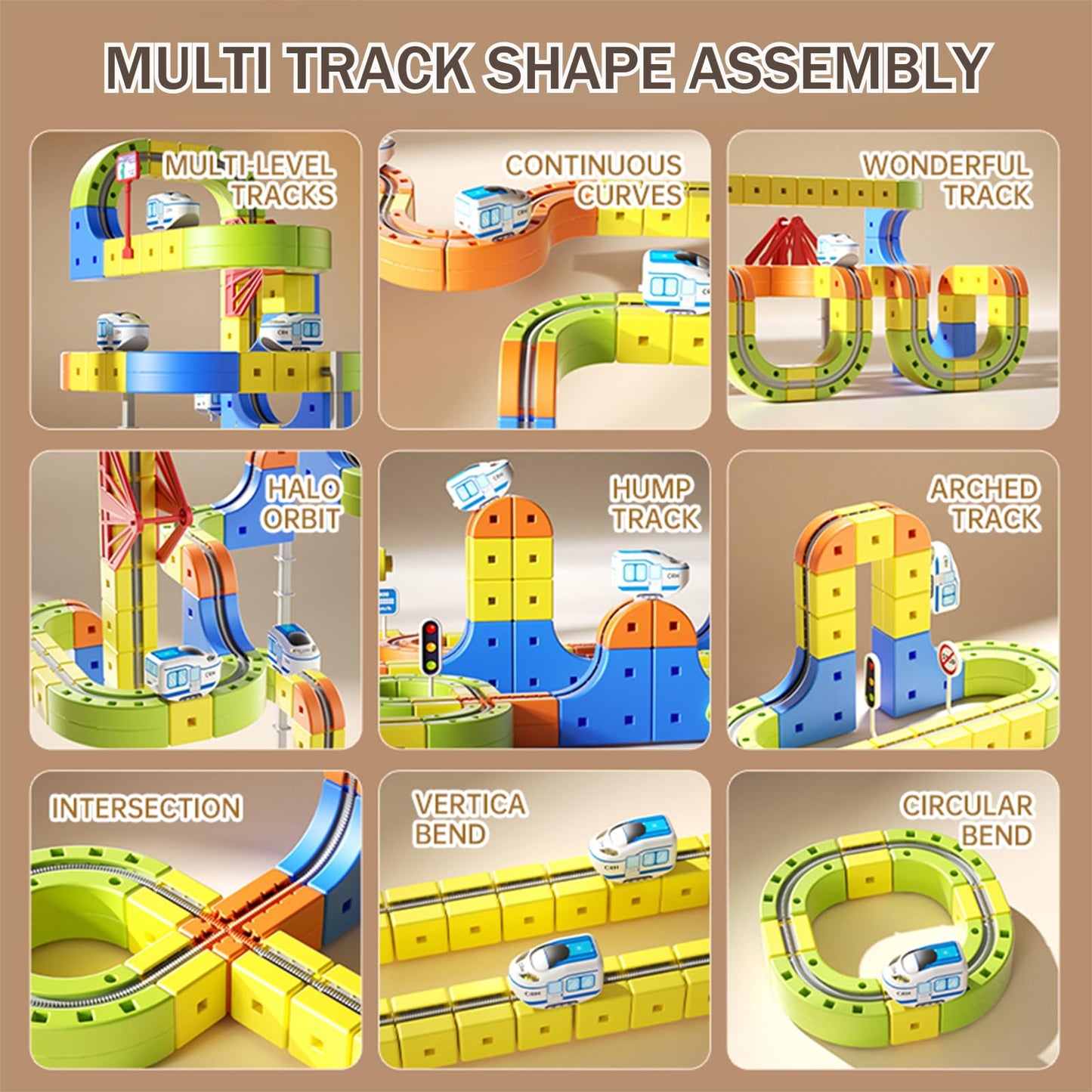 YELEONGY 160PCS Trackfusion Magnetic Monorail – Magnetic Train Set for Kids Aged 4-8