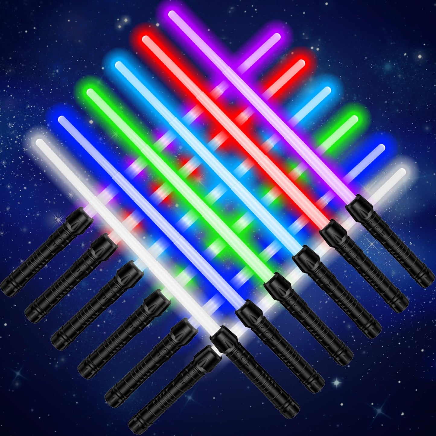 Yellora Light Saber Party Favors – 12-Pack Extendable Light Swords for Kids