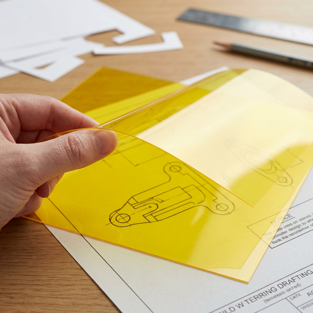 5 x A4 Yellow Acetate Sheets – 200 Micron Thick Transparent Film for Crafting & Aperture Cards