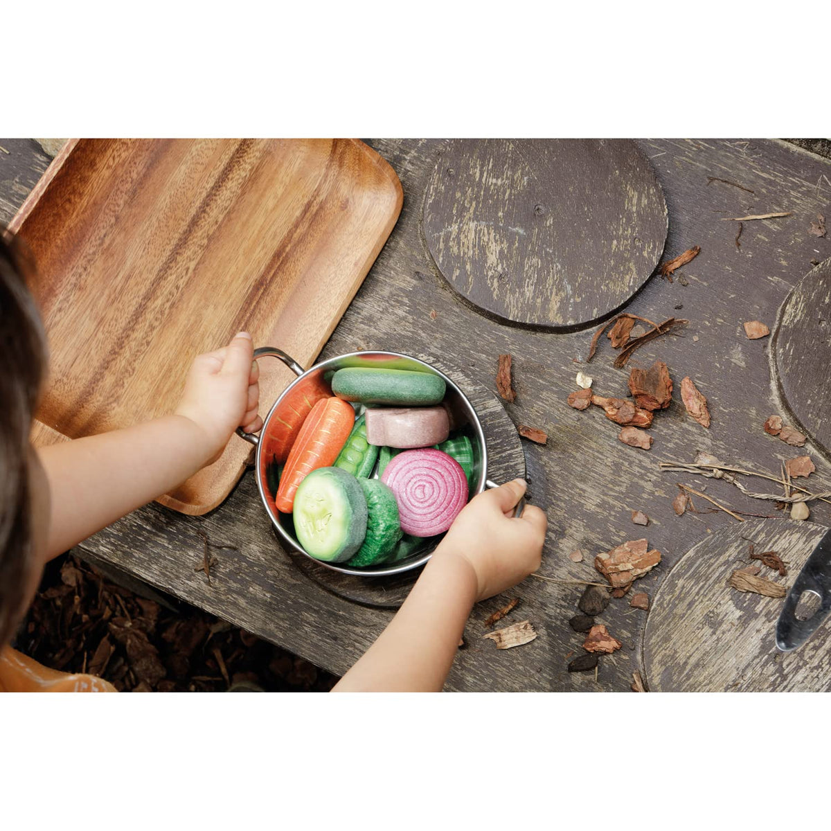 Yellow Door Vegetable Sensory Play Stones – 8 Real-Looking Stones for Mud Kitchen & Imaginative Play