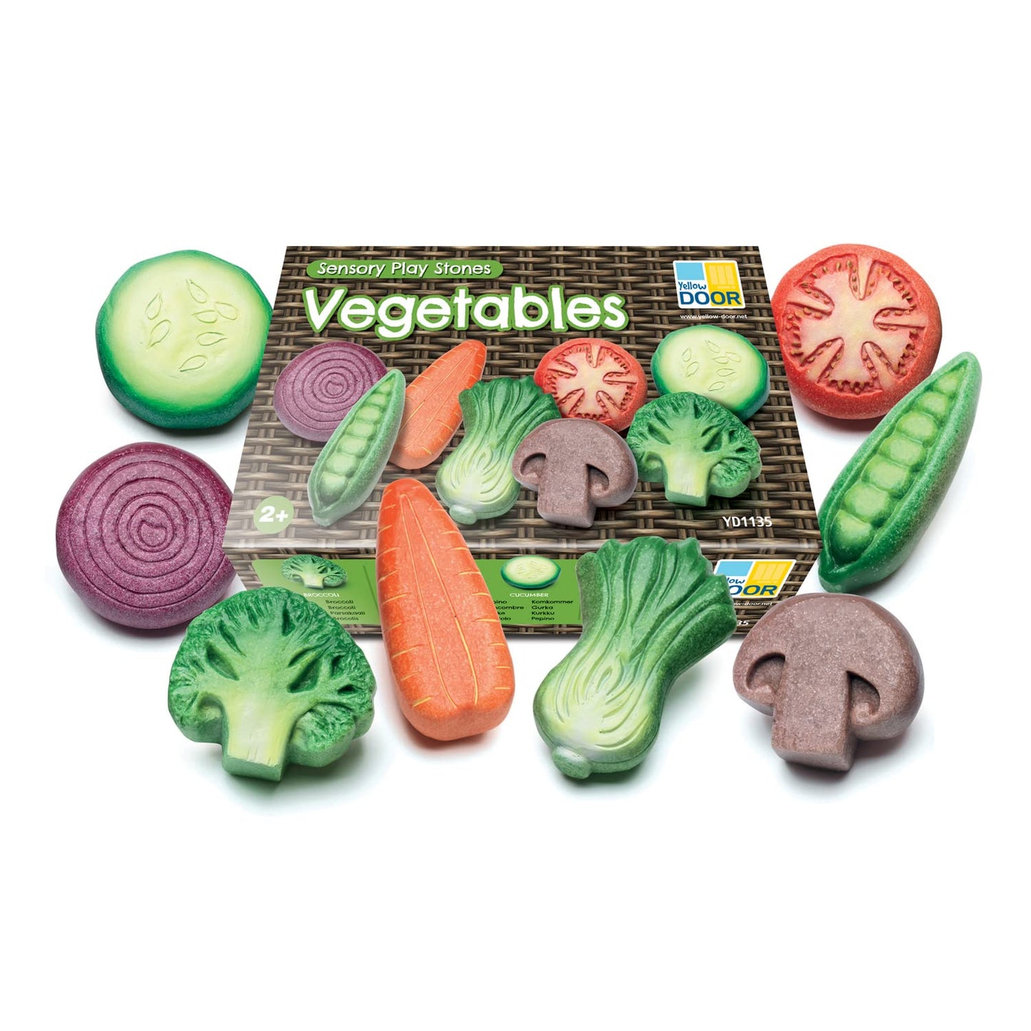 Yellow Door Vegetable Sensory Play Stones – 8 Real-Looking Stones for Mud Kitchen & Imaginative Play