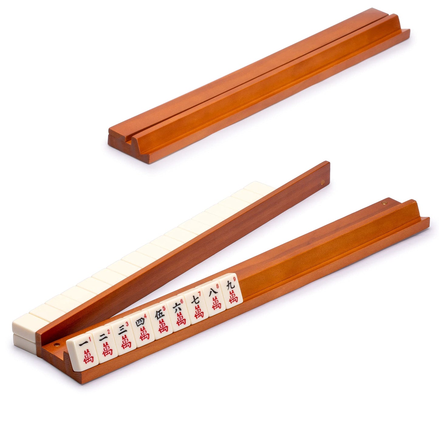 Yellow Mountain Imports Mojave American Mahjong Set – Ivory Tiles, Brown Soft Case, Racks, Coins, Dice & Wind Indicator
