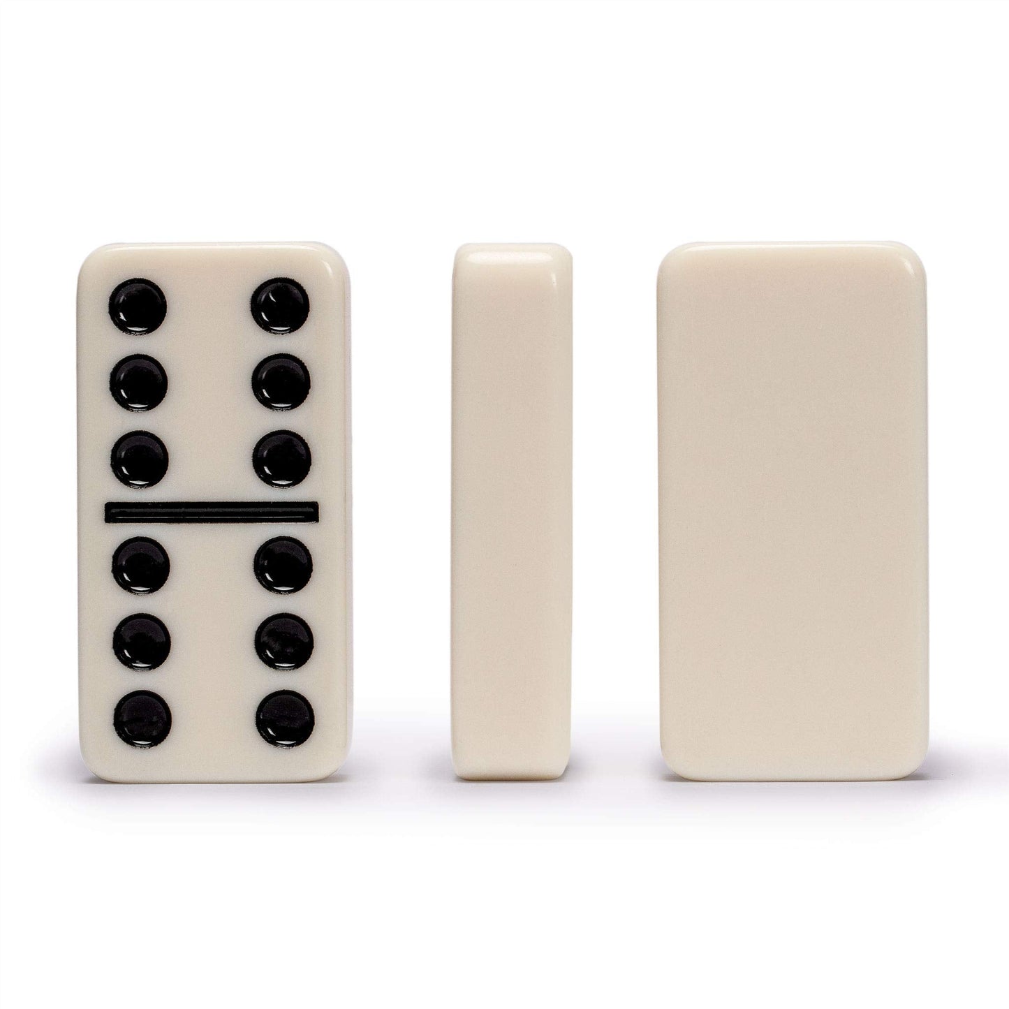 Yellow Mountain Imports 28-Tile Double-6 Dominoes Set — Jumbo Tournament Size in Dark Oak Case