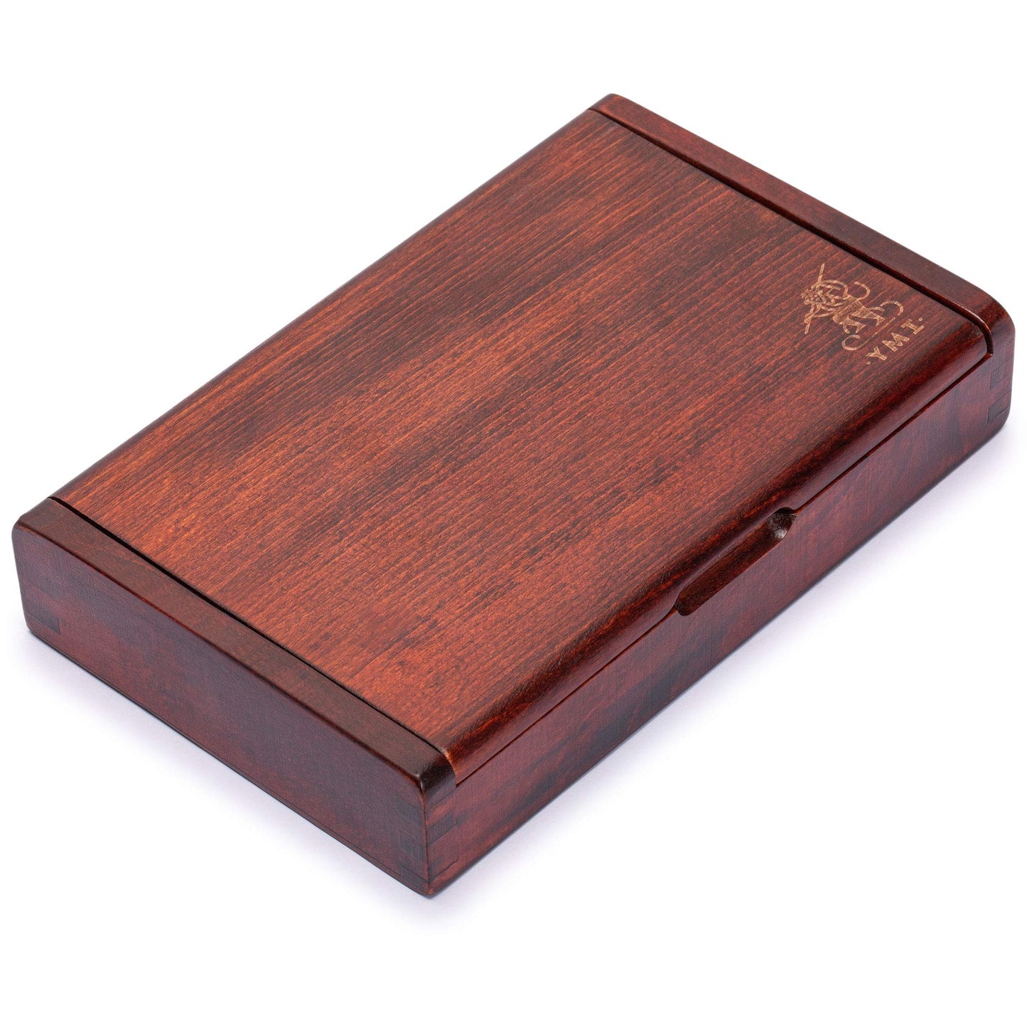 Yellow Mountain Imports 28-Tile Double-6 Dominoes Set — Jumbo Tournament Size in Dark Oak Case