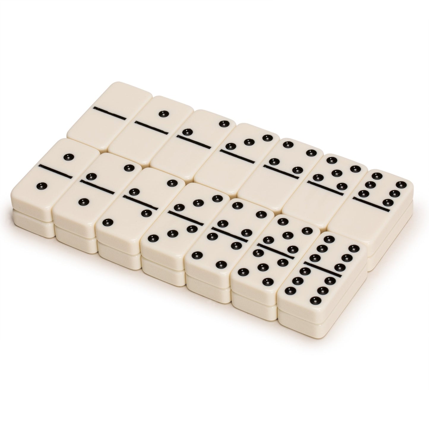 Yellow Mountain Imports 28-Tile Double-6 Dominoes Set — Jumbo Tournament Size in Dark Oak Case