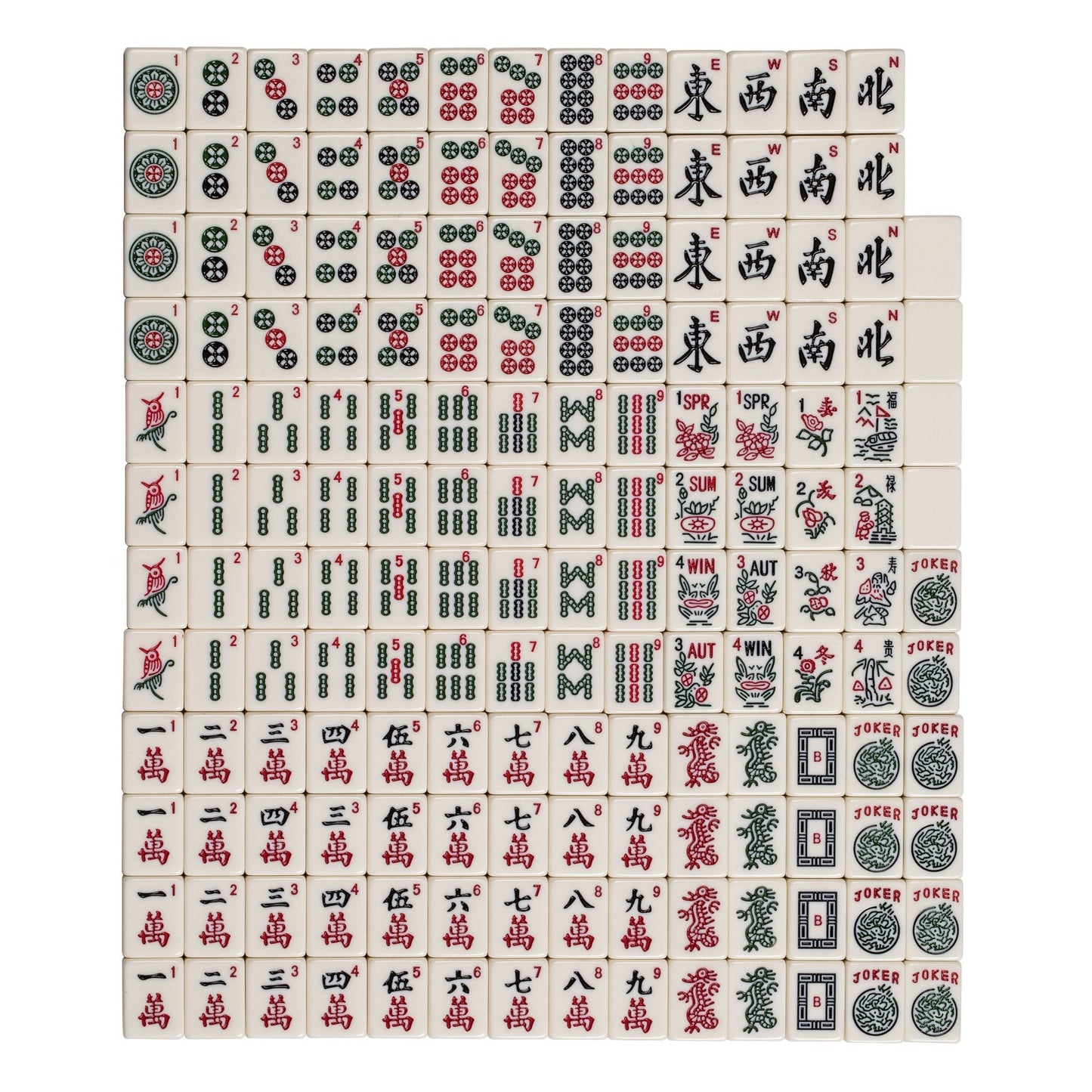 Yellow Mountain Imports Mojave American Mahjong Set – Ivory Tiles, Brown Soft Case, Racks, Coins, Dice & Wind Indicator