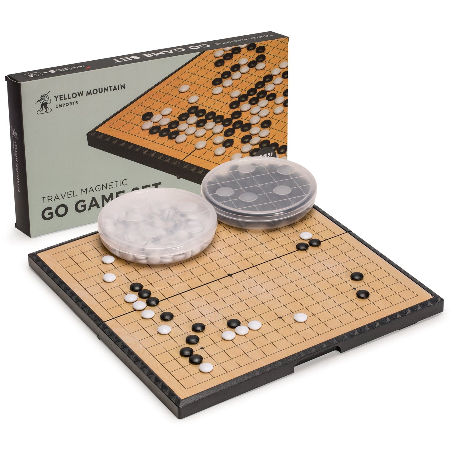 Yellow Mountain Imports Magnetic Go Game Set - 11-Inch Board, 181 Black & 180 White Convex Stones