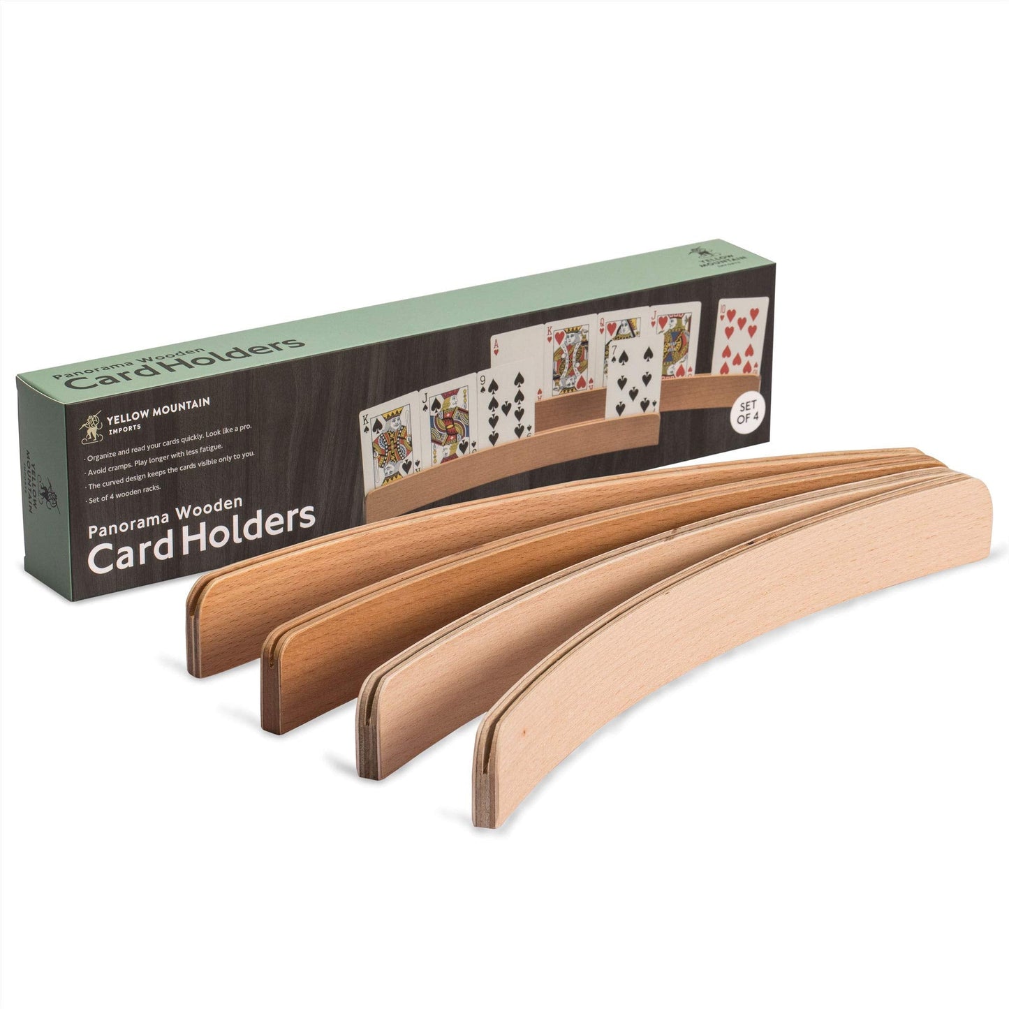 Yellow Mountain Imports Panorama Wooden Card Holders – Set of 4