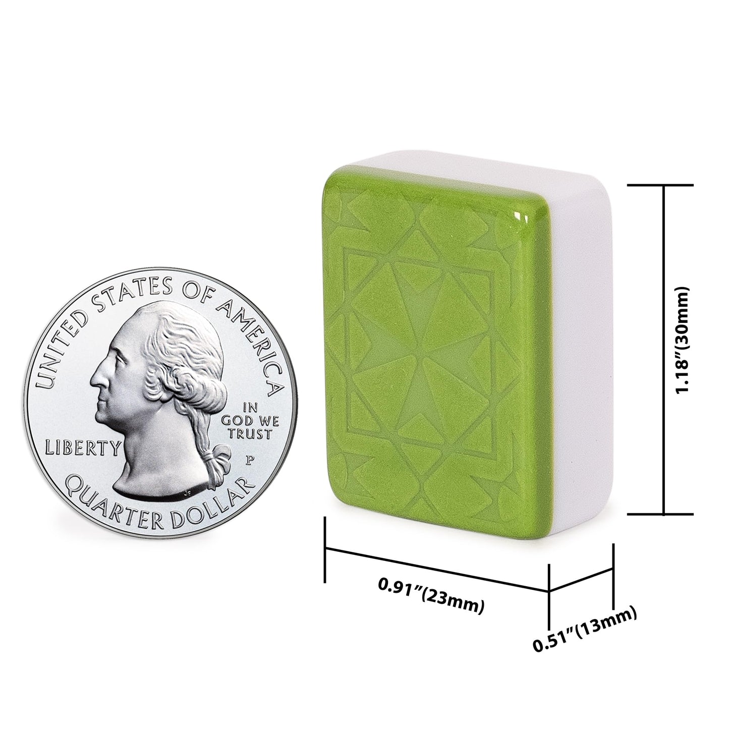 Yellow Mountain Imports American Mahjong Set, Verdant Santorini – 166 Tiles, Green Case & Wooden Racks