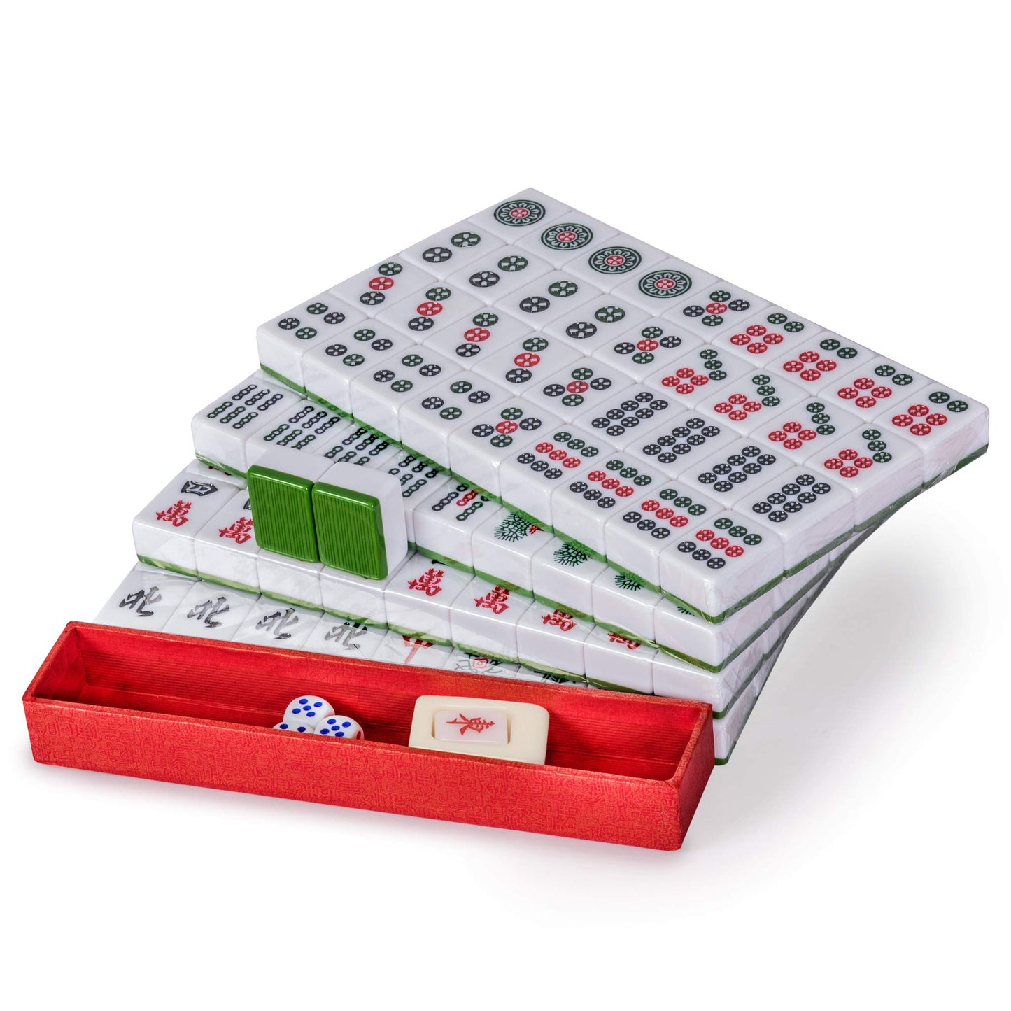 Yellow Mountain Imports Rouge Heritage Mahjong Set – 146 Medium Tiles for Traditional Chinese Play