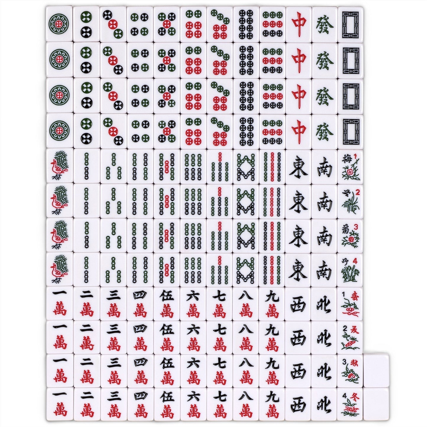 Yellow Mountain Imports Rouge Heritage Mahjong Set – 146 Medium Tiles for Traditional Chinese Play