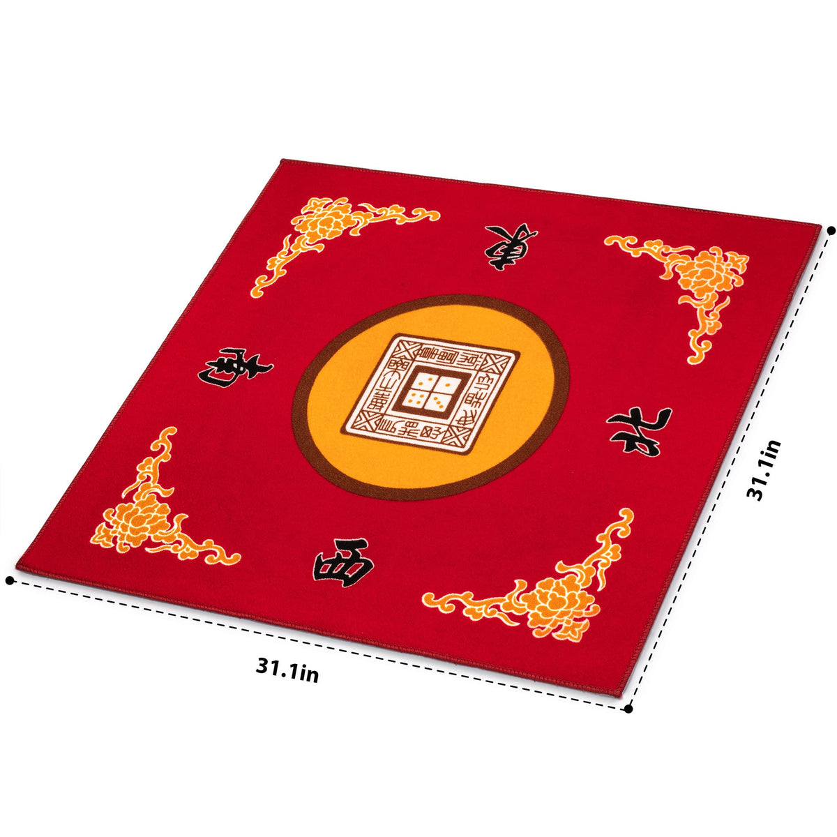 Yellow Mountain Imports Multi-Purpose Table Cover – 31.1 in Red for Mahjong, Poker, Card & Board Games