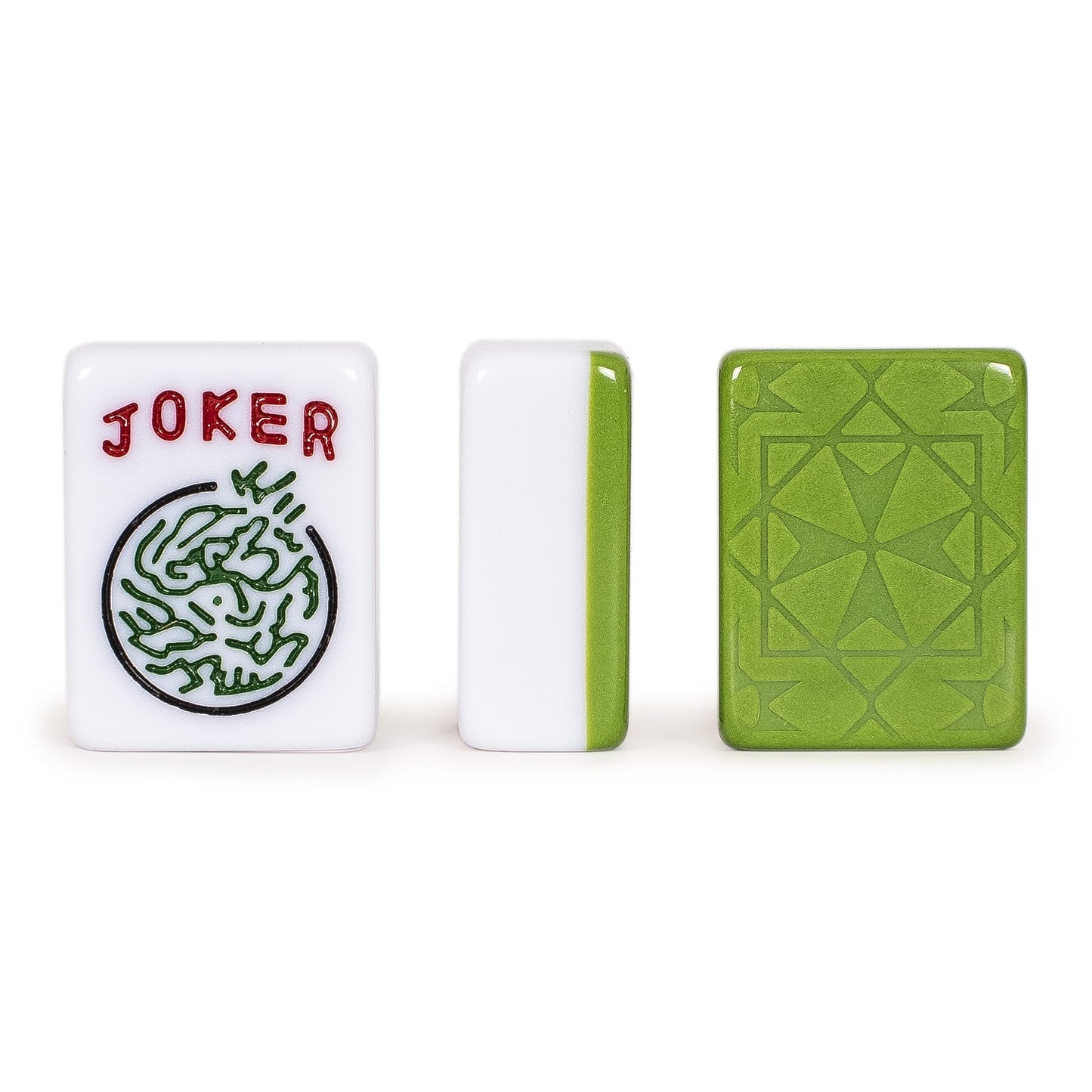 Yellow Mountain Imports American Mahjong Set, Verdant Santorini – 166 Tiles, Green Case & Wooden Racks