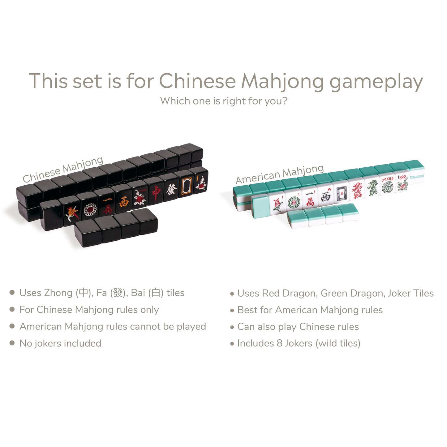 Yellow Mountain Imports Chinese Mahjong Game Set Jet Set – 148 Tiles, Wooden Case & Accessories
