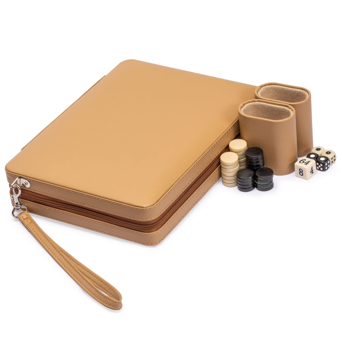 Yellow Mountain Imports Travel Magnetic Leatherette Backgammon Mini Game Set – 9-Inch Board (Bozcaada)