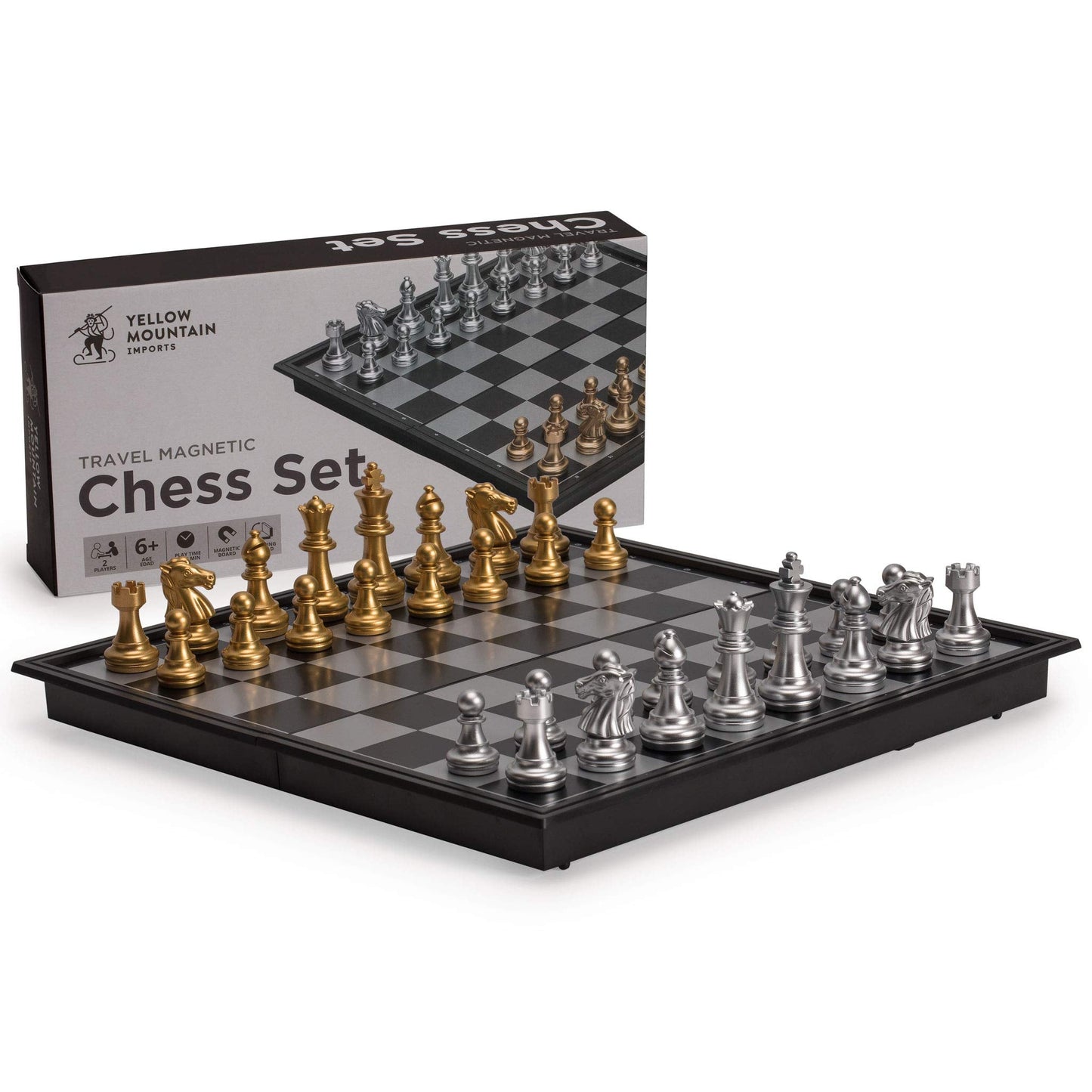 Yellow Mountain Imports Travel Magnetic Chess Set (9.8-Inch) – Folding & Portable Board Game