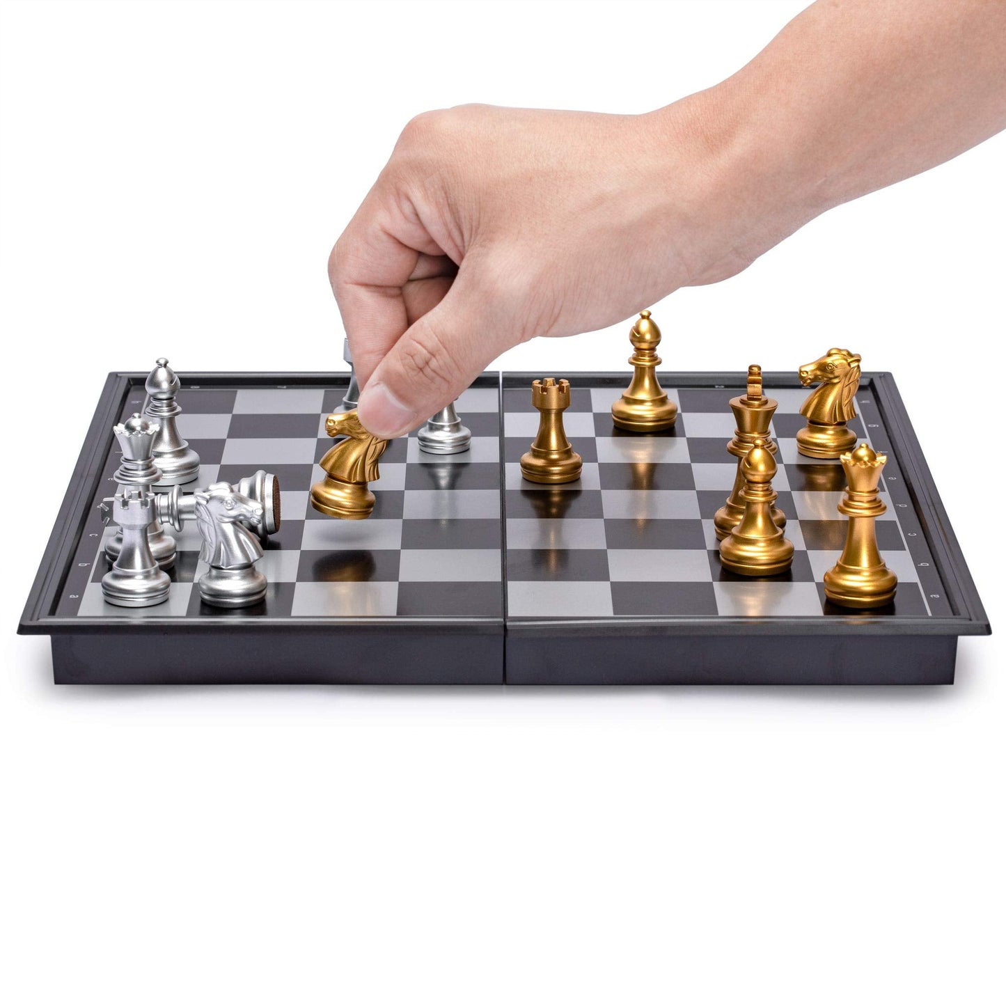 Yellow Mountain Imports Travel Magnetic Chess Set (9.8-Inch) – Folding & Portable Board Game