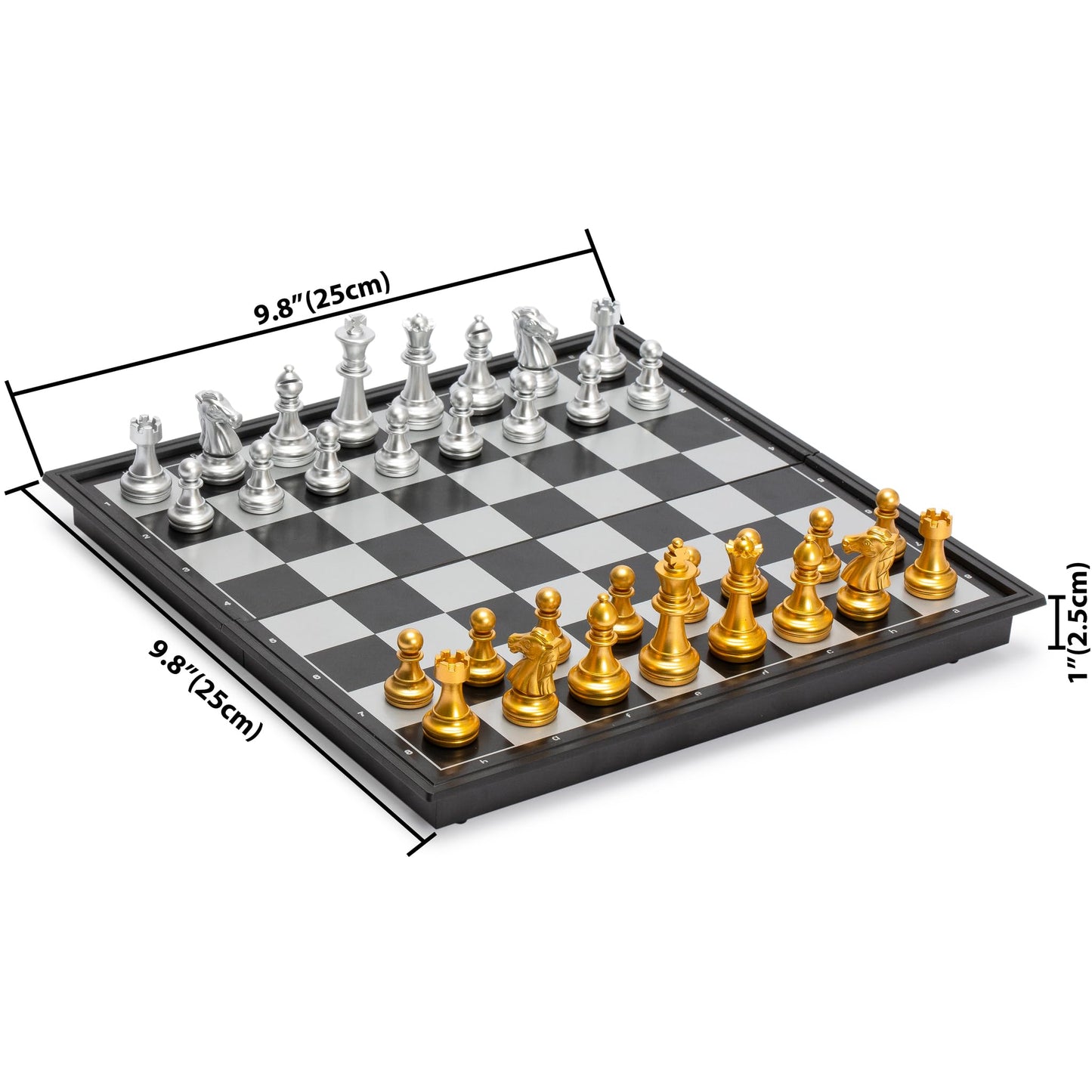 Yellow Mountain Imports Travel Magnetic Chess Set (9.8-Inch) – Folding & Portable Board Game