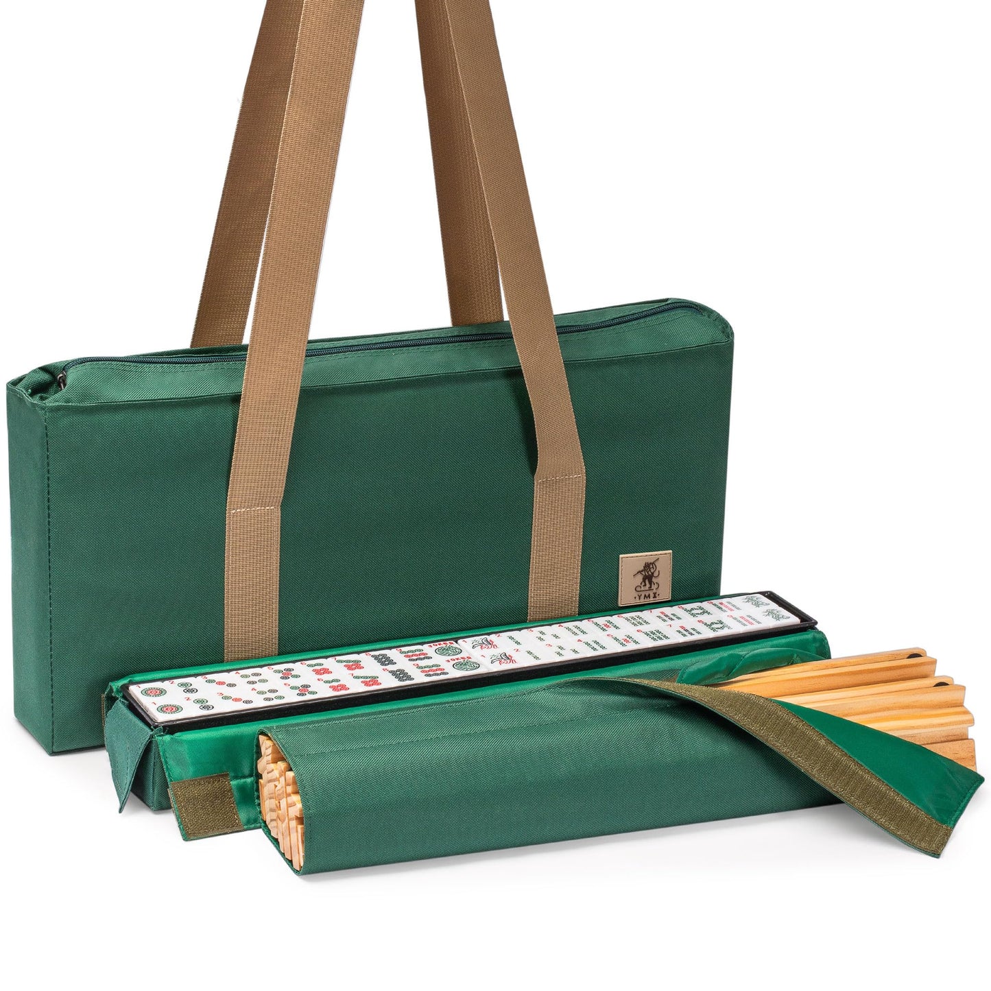 Yellow Mountain Imports American Mahjong Set: Koi Fish, Green Case