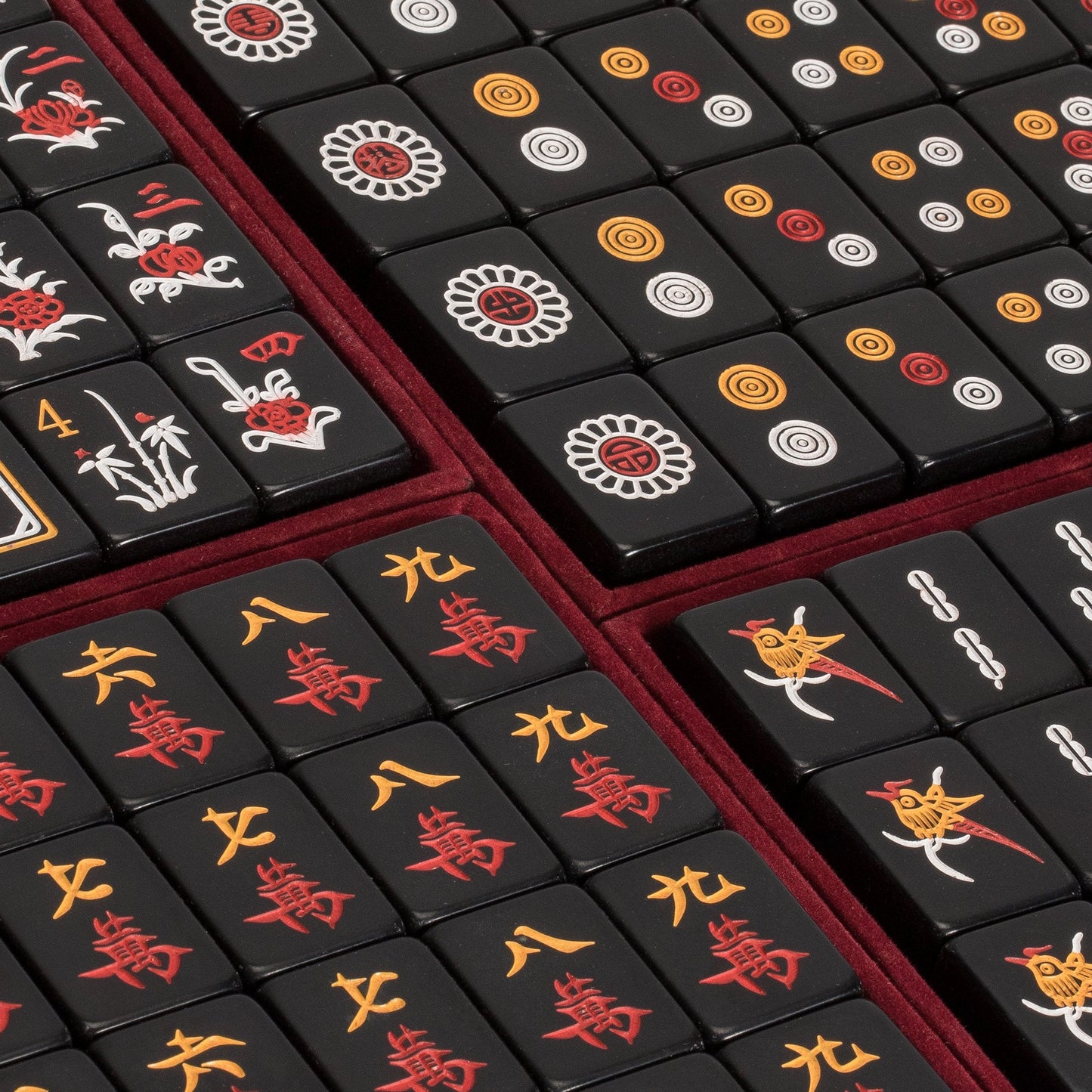 Yellow Mountain Imports Chinese Mahjong Game Set Jet Set – 148 Tiles, Wooden Case & Accessories