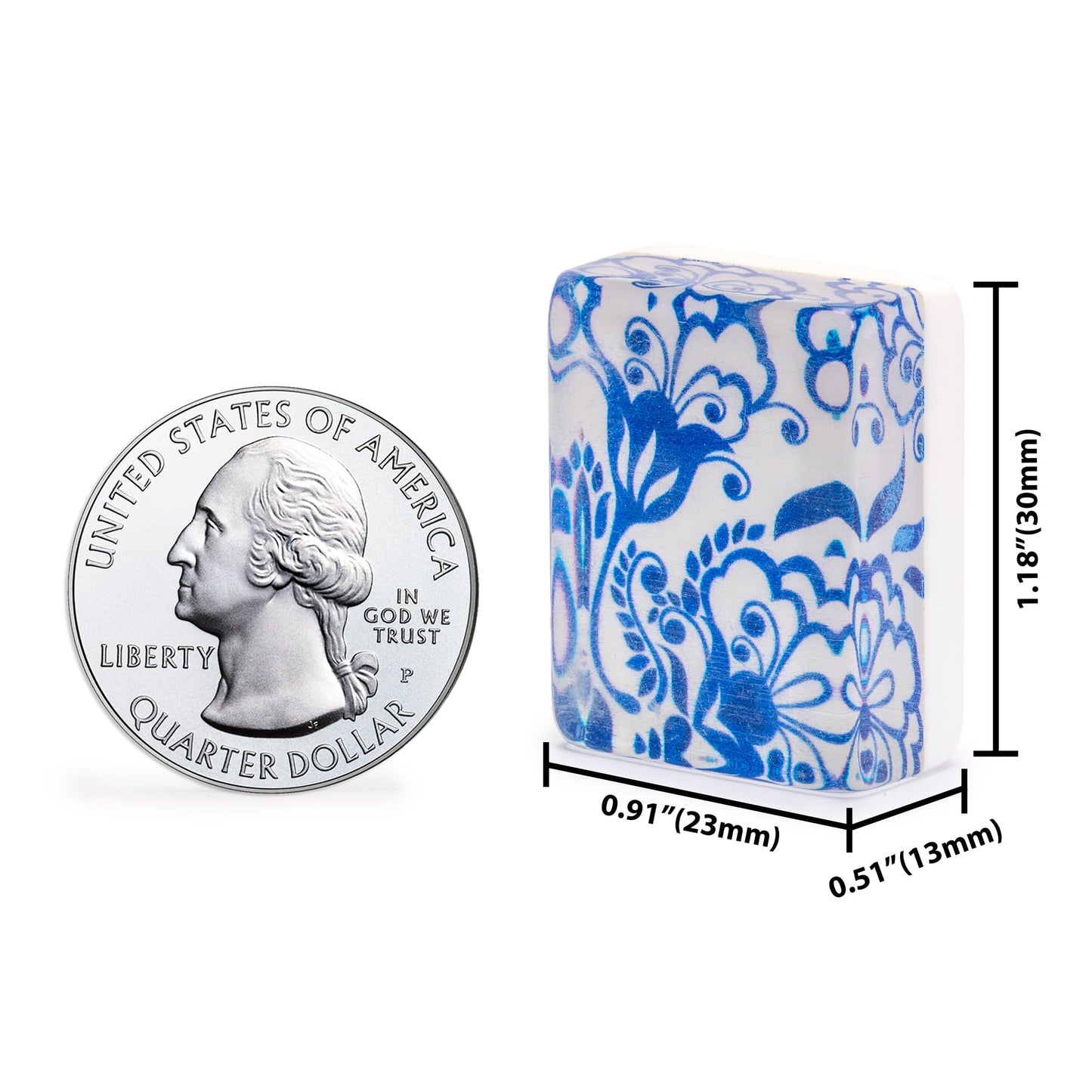 Yellow Mountain Imports American Mahjong Set, Chinoise II with Floral Blue Soft Case | All-in-One Racks, Pushers, Coins, Dice