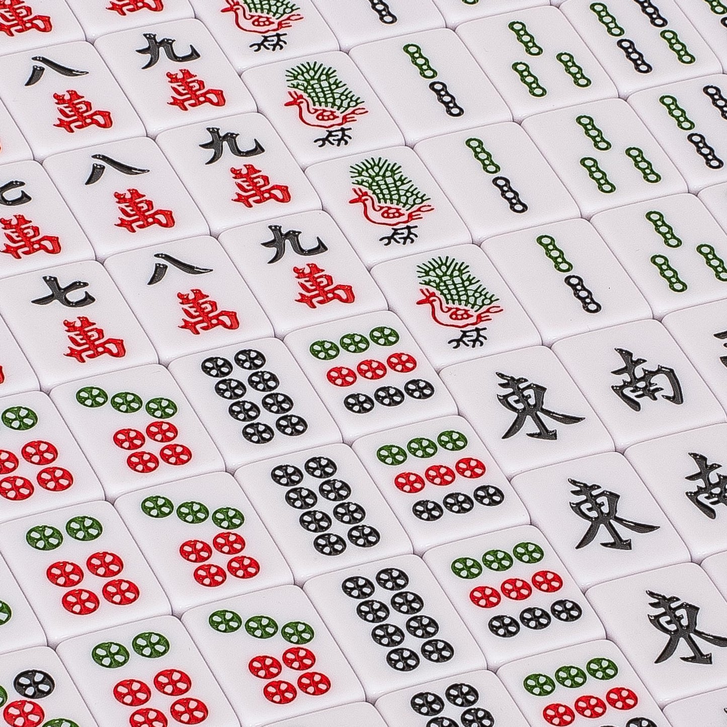 Yellow Mountain Imports Chinese Mahjong Set - Rouge Harmony (146 Tiles, Red Vinyl Case, Wind Indicator & Dice) - Traditional Chinese Play Only