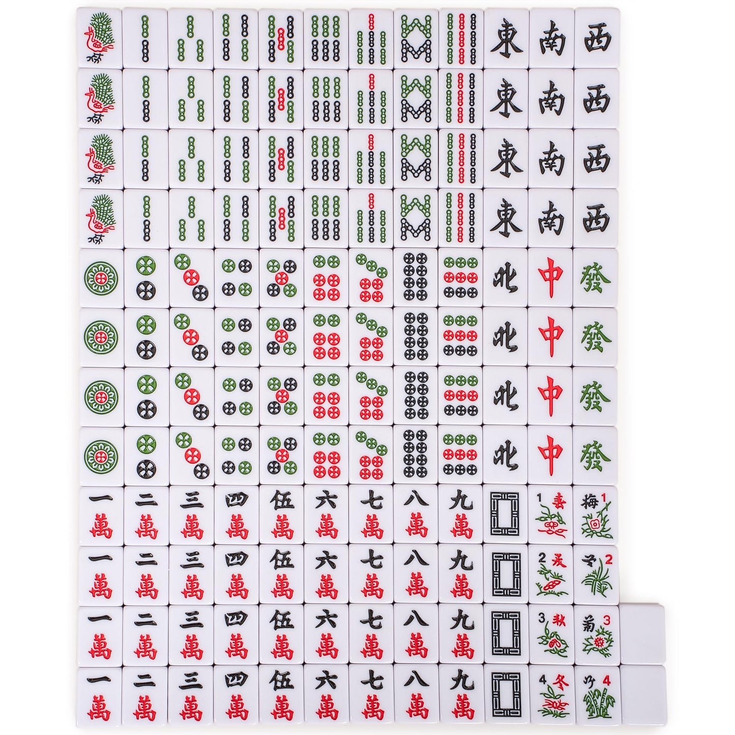 Yellow Mountain Imports Chinese Mahjong Set - Rouge Harmony (146 Tiles, Red Vinyl Case, Wind Indicator & Dice) - Traditional Chinese Play Only