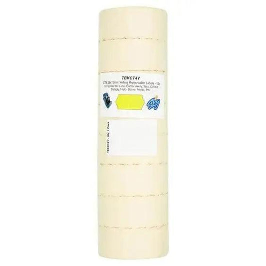 Yellow Removable Pricing Gun Labels 26x12mm 12k