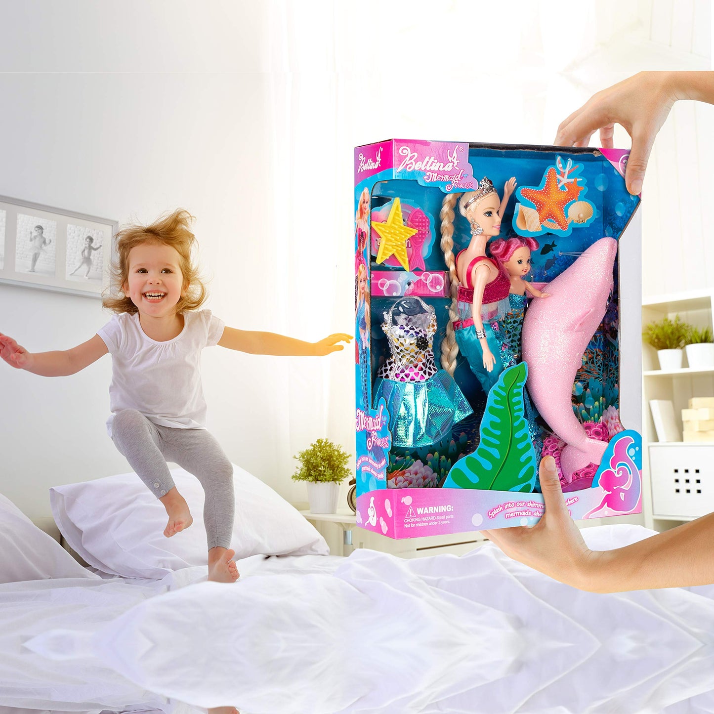 Yellow River Princess Mermaid Playset – Blonde Doll, Pink Dolphin, Color-Changing Tail