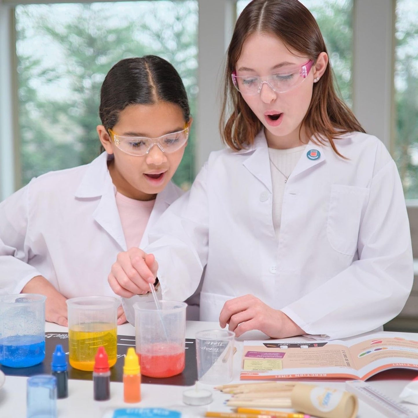 Yellow Scope Chemistry Kit for Kids 8–12 | Beakers & Bubbles Foundation Chem Set with 19+ Experiments