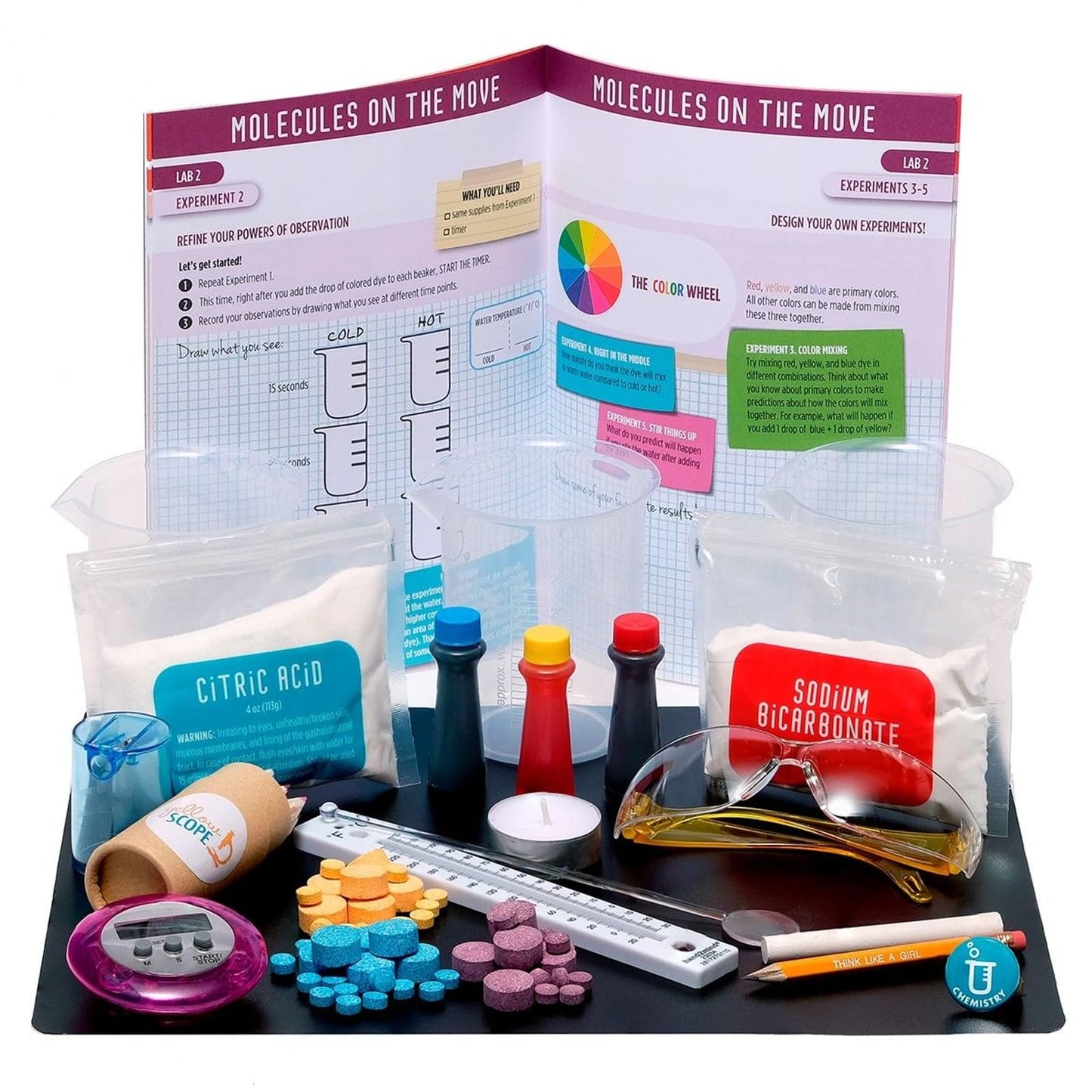 Yellow Scope Chemistry Kit for Kids 8–12 | Beakers & Bubbles Foundation Chem Set with 19+ Experiments