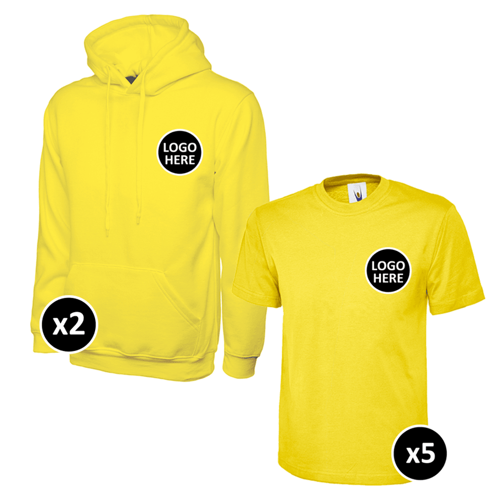 Uneek Hoodie & T-Shirts Bundle Inc Logo - 7 Items