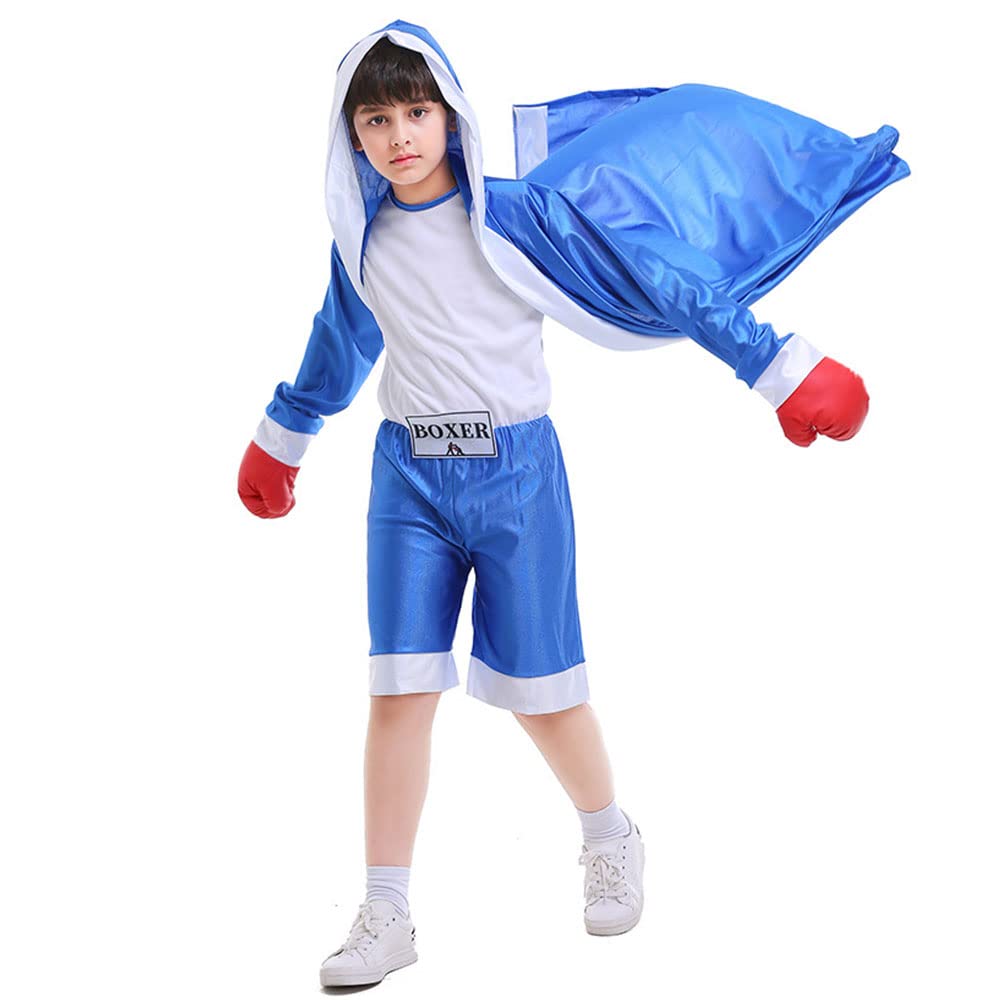 YEMYIQZ Boxing Costume for Kids – Hooded Robe & Jumpsuit