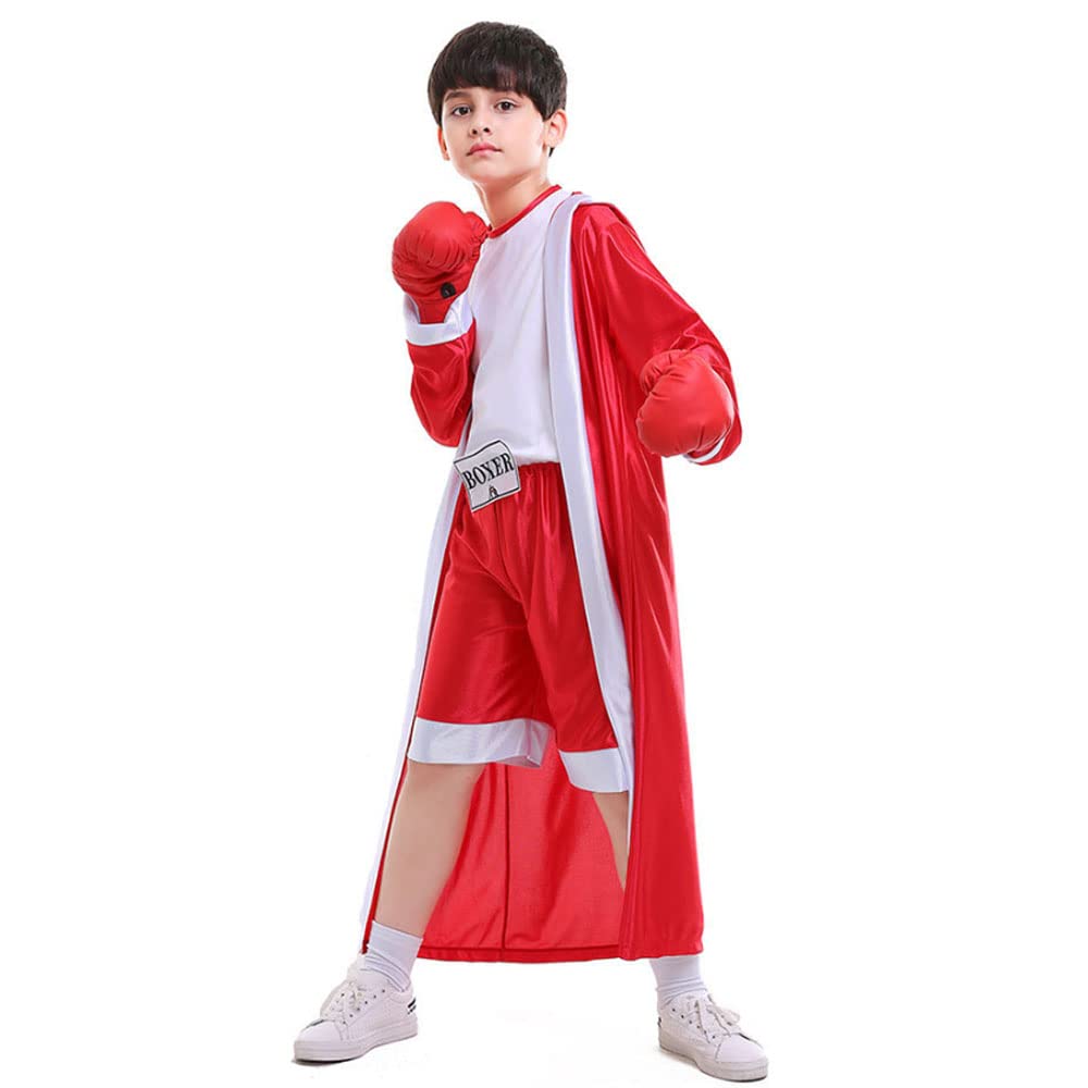 YEMYIQZ Boxing Costume for Kids – Hooded Robe & Short Jumpsuit for Halloween & Cosplay