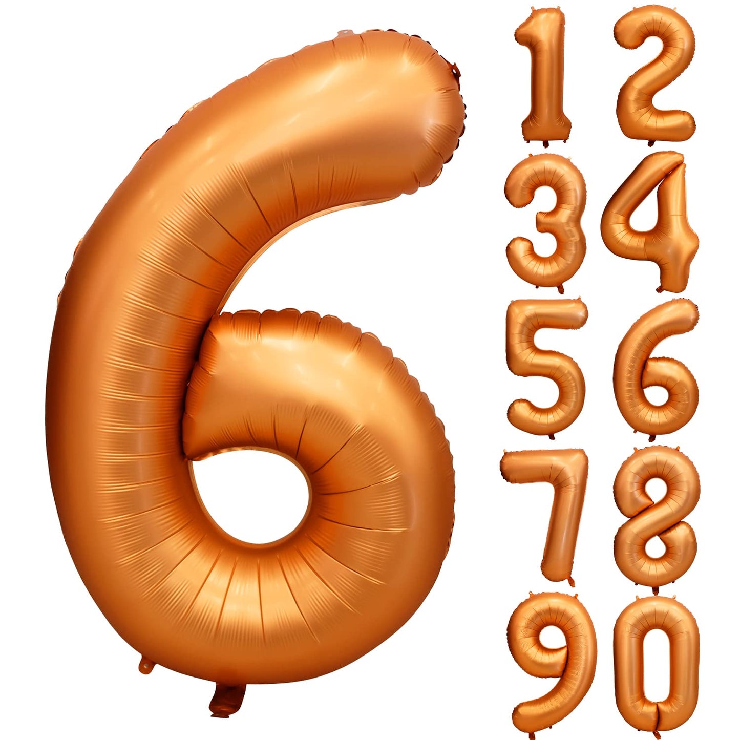 Yeodong 40-Inch Orange Number 6 Balloon – Giant Foil Helium Birthday Decor