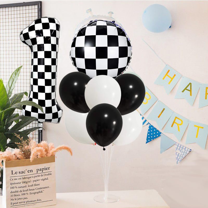 Yeodong 40 Inch Checkered Number Balloon 1 – Black & White Foil Party Decor