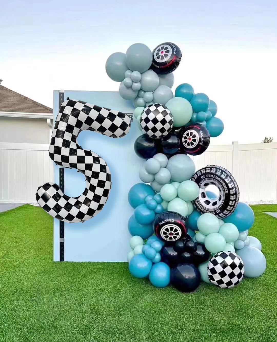 Yeodong 40 Inch Checkered Number Balloon 1 – Black & White Foil Party Decor