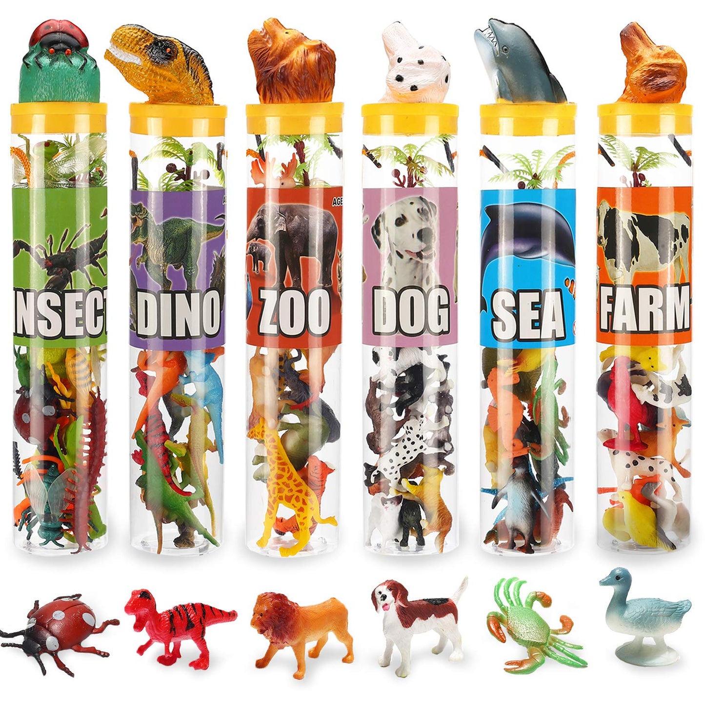 Yeonha Toys 82-Piece Animal Toy Set | Realistic Mini Figures for Sensory Play, Party Favors, Cake Toppers