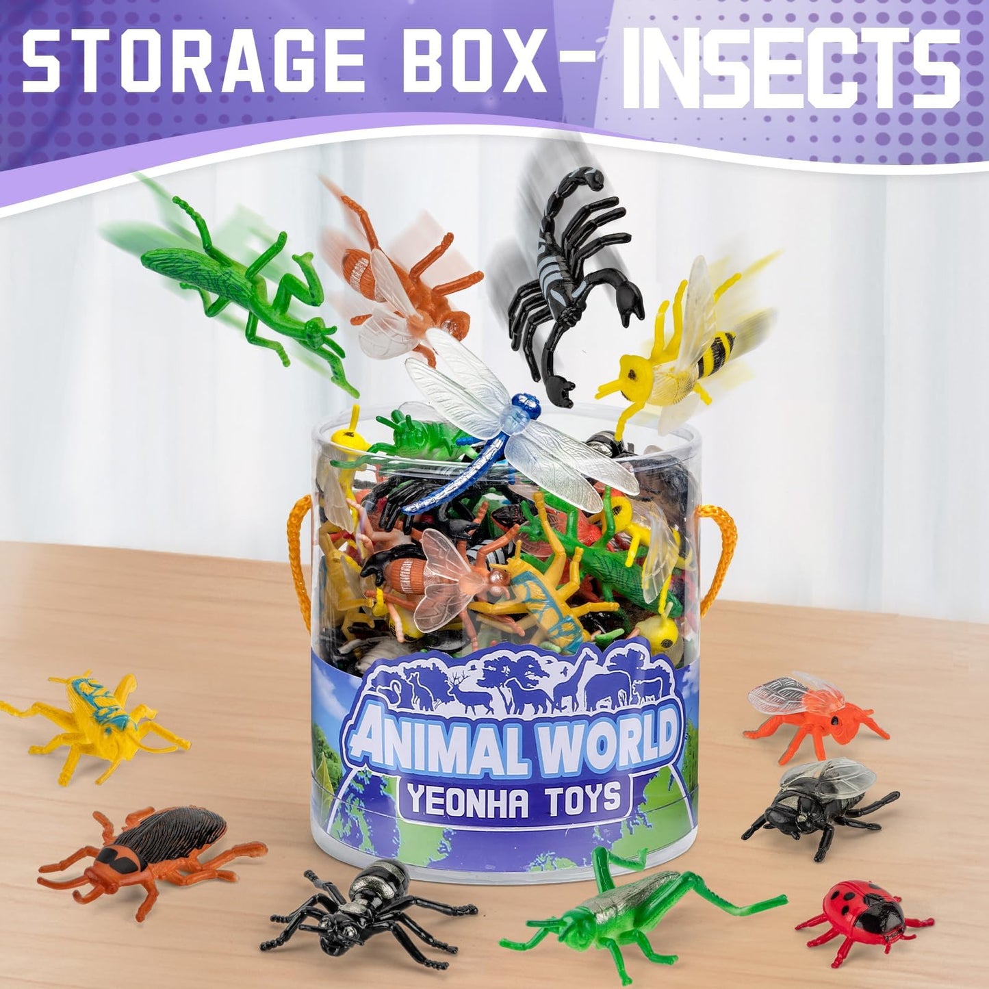 Yeonha Toys: 60 Piece Mini Insect Toys with Gift Box – Realistic Bug Figures for Kids, Party Decor & Classroom Projects