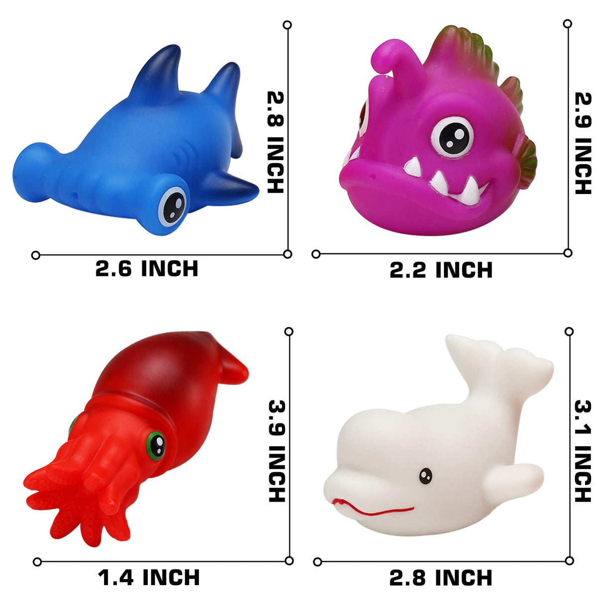 Yeonha Toys 12-Piece Light-Up Ocean Bath Toys | Floating LED Sea Animals