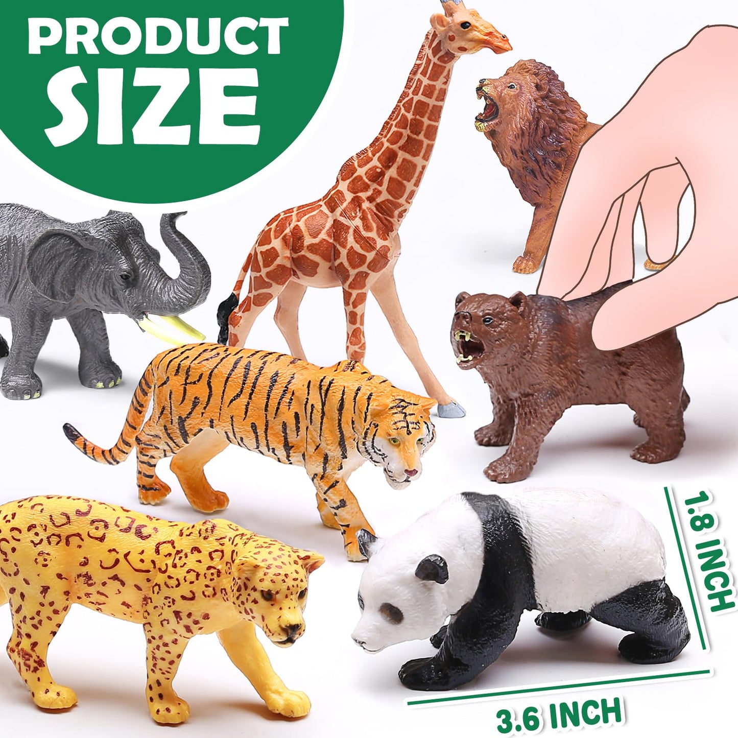 Yeonha Toys: 13 Realistic Safari Animal Figures with Sound Book & Storage Box