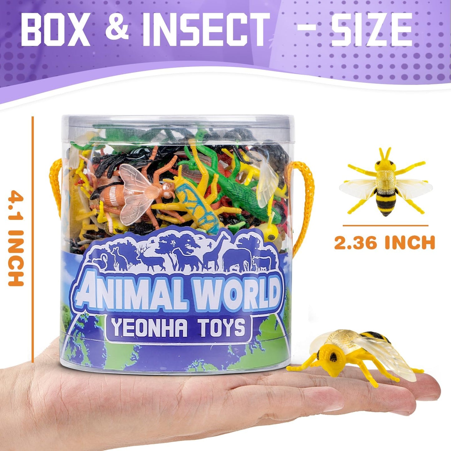Yeonha Toys: 60 Piece Mini Insect Toys with Gift Box – Realistic Bug Figures for Kids, Party Decor & Classroom Projects