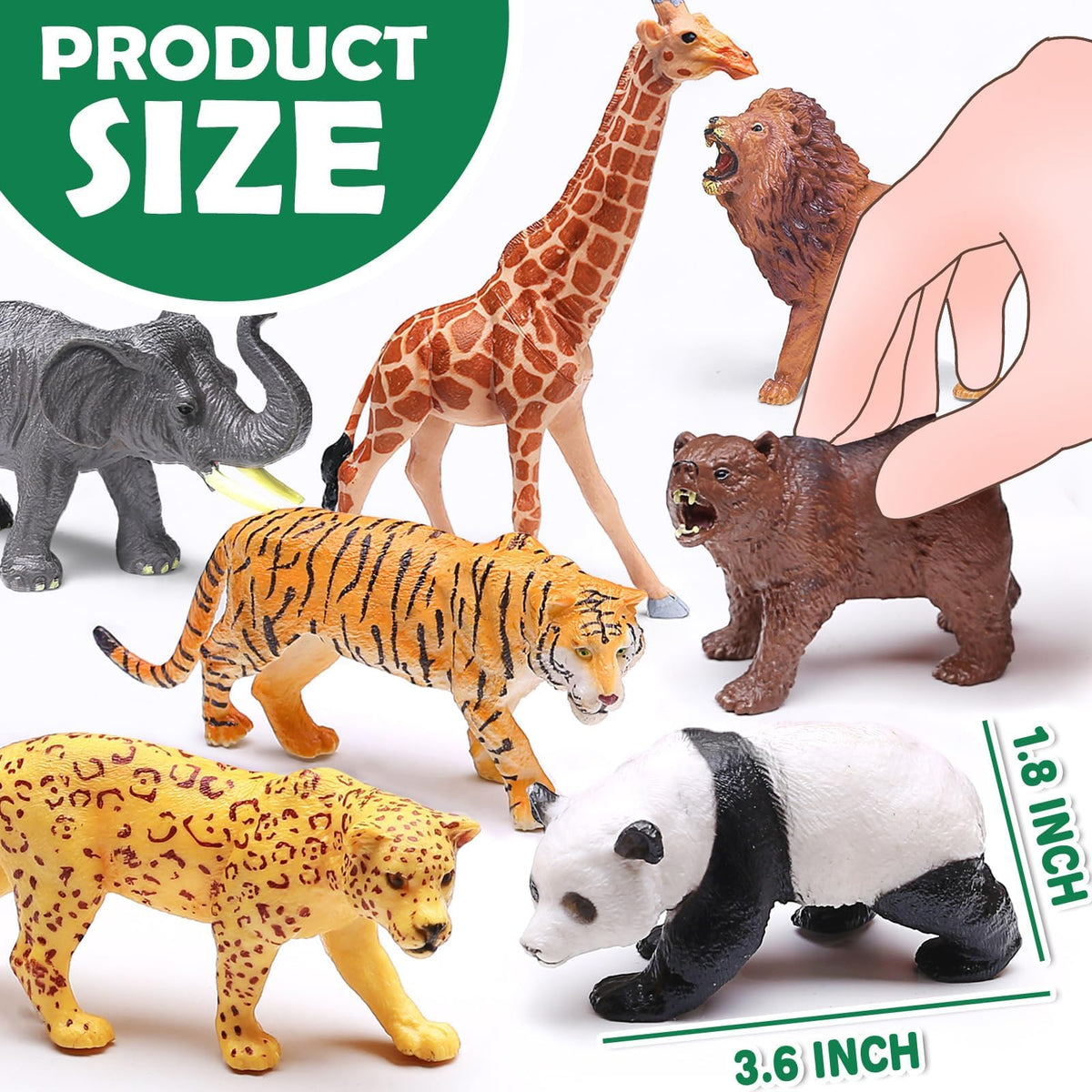 Yeonha Toys: 13 Realistic Wild Animal Figures with Sound Book & Storage Box