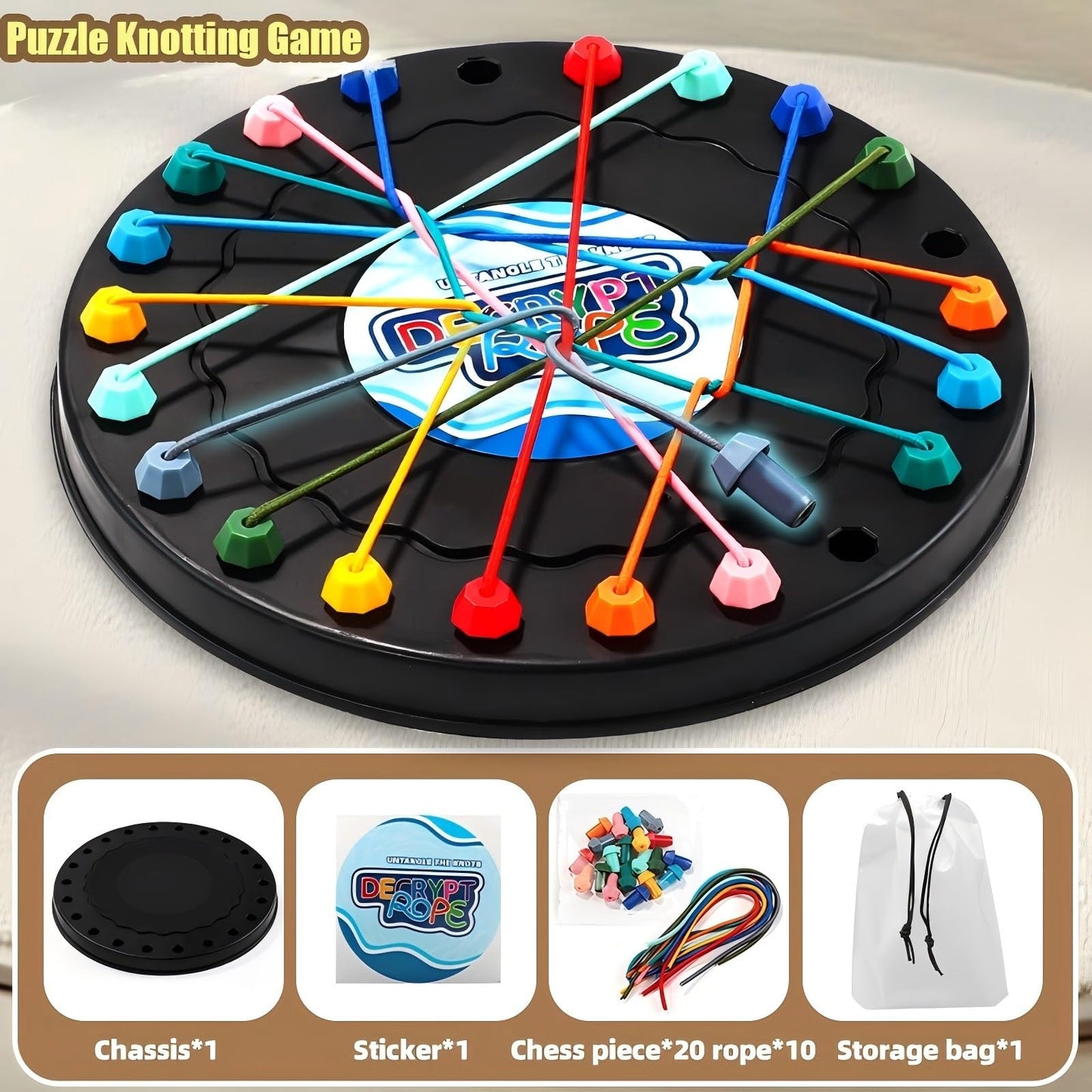 Yeopopshop Brainy Knots Rope Untangling Puzzle Game | Family Strategy Board Game