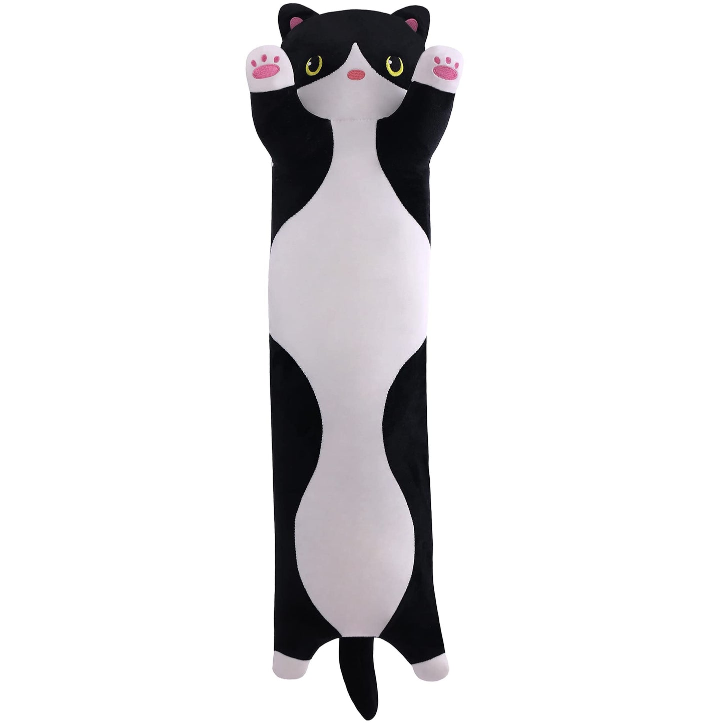 Yeqivo Black Cat Plush Pillow – Long Cat Body Pillow (50 cm)