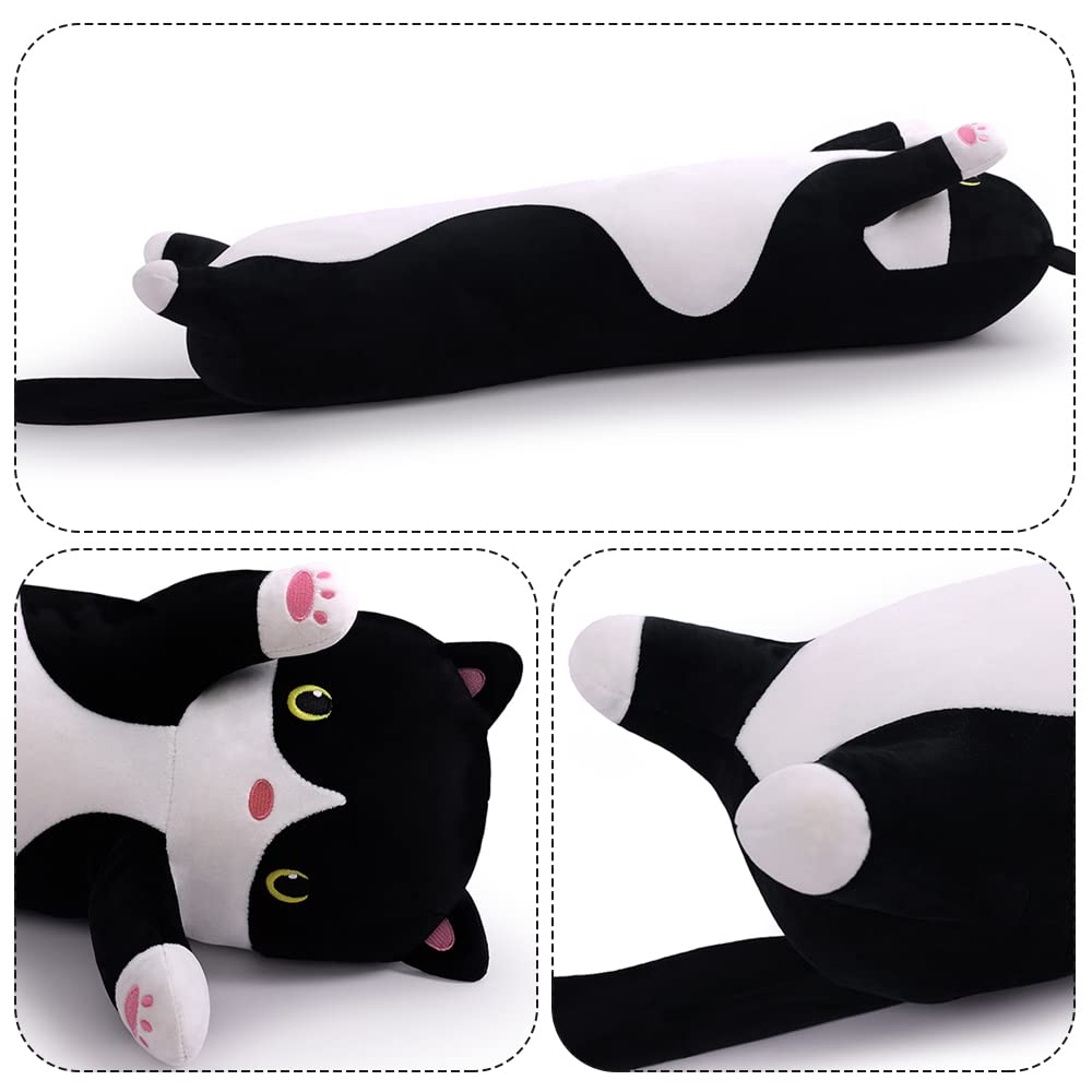 Yeqivo Black Cat Plush Pillow – Long Cat Body Pillow (50 cm)