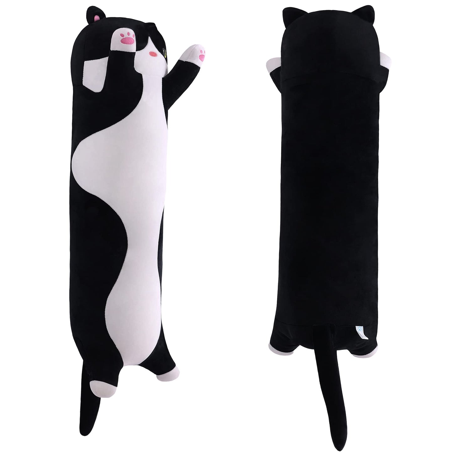 Yeqivo Black Cat Plush Pillow – Long Cat Body Pillow (50 cm)