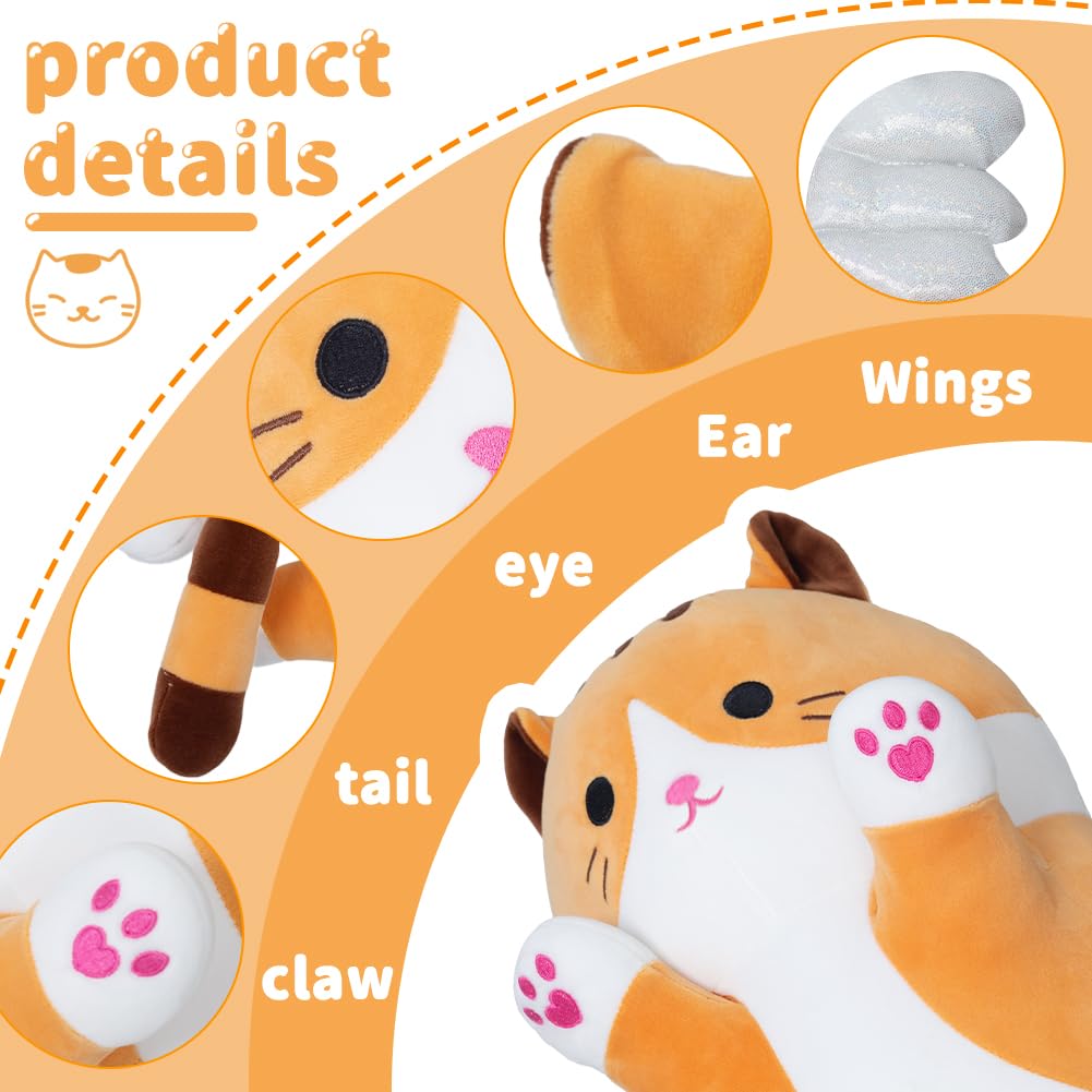 Yeqivo Cute Yellow Cat Plush Pillow – Long Plush Cat Toy (50–110cm)