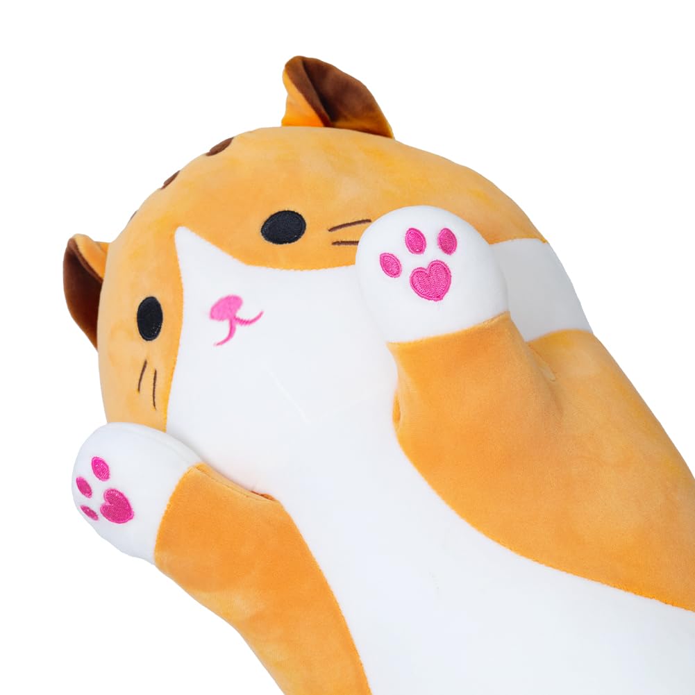 Yeqivo Cute Yellow Cat Plush Pillow – Long Plush Cat Toy (50–110cm)
