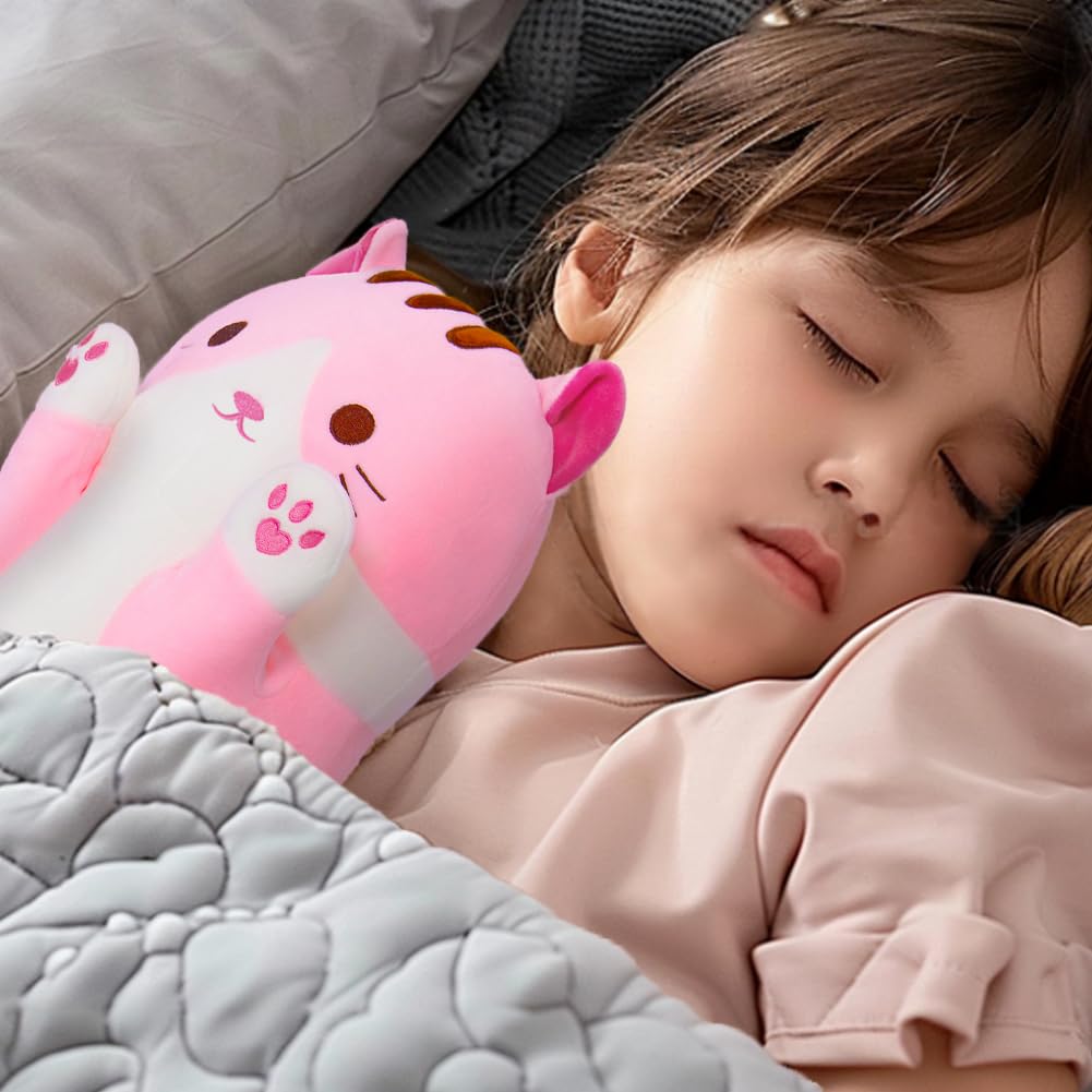 Yeqivo Pink Winged Cat Plush Pillow – Long 110cm Soft Stuffed Toy